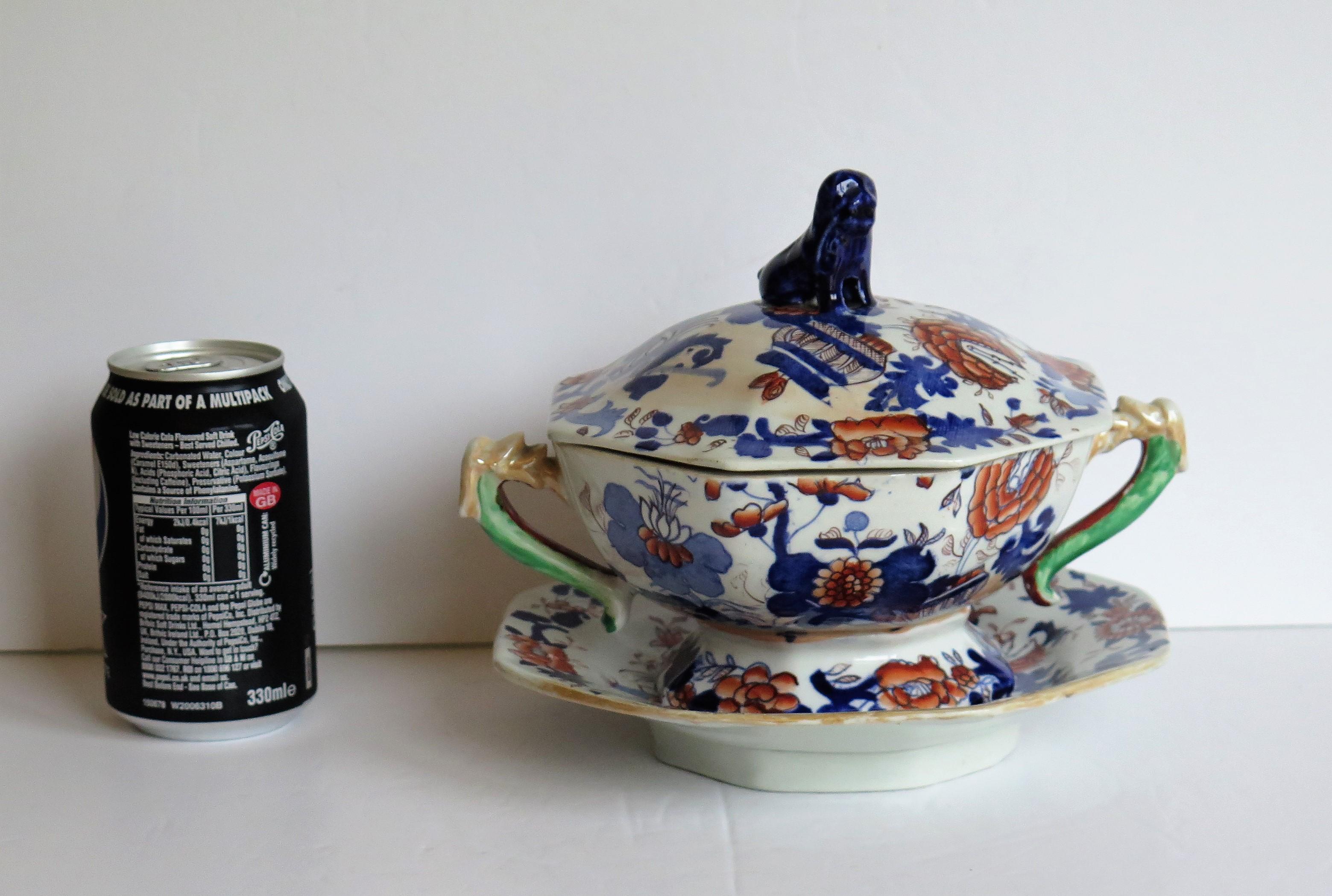 Georgian Mason's Ironstone Tureen and Lid and Stand Japan Basket Pattern, C 1820 13