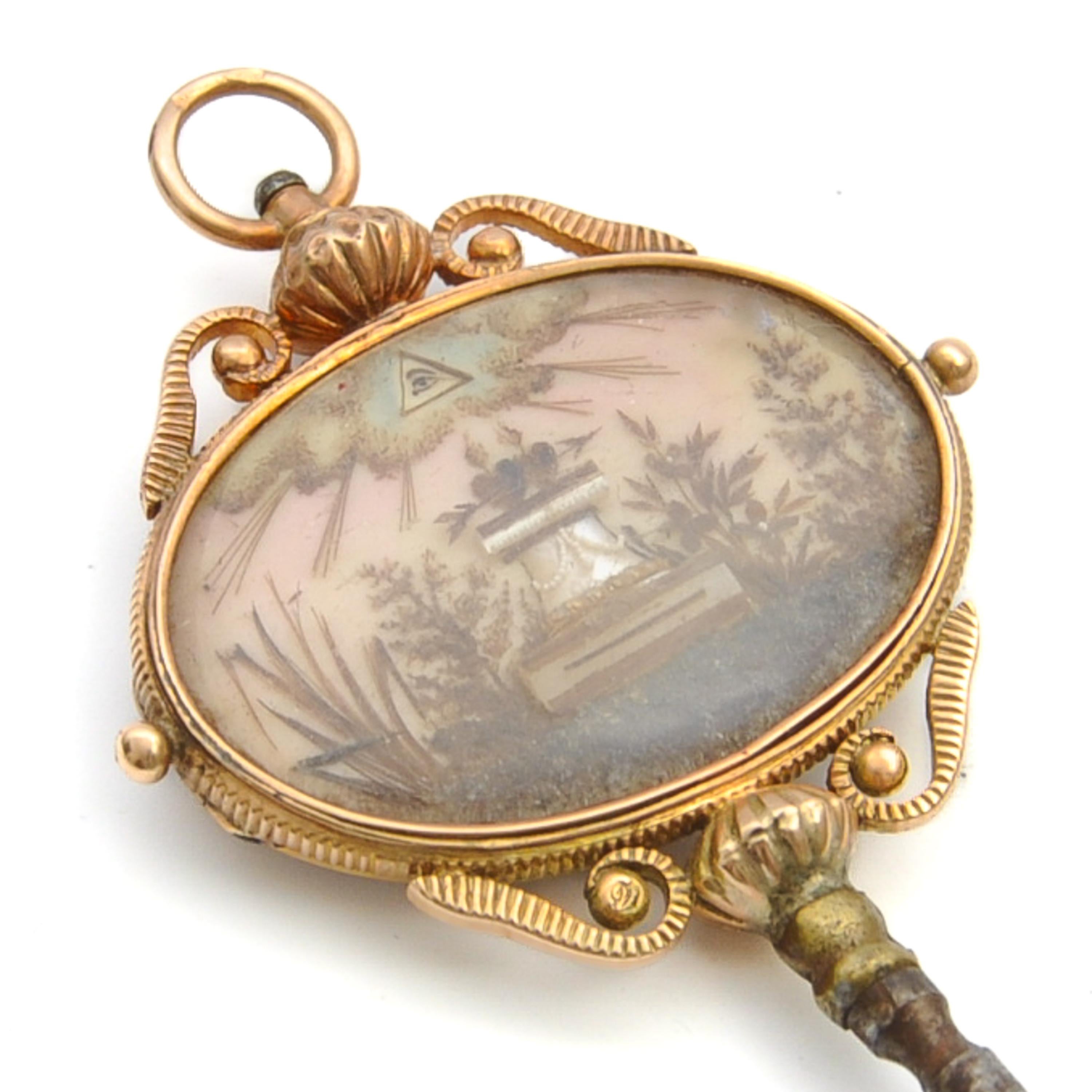 Georgien Porte-montre de poche géorgienne ancienne Memento Mori, vers 1800 en vente