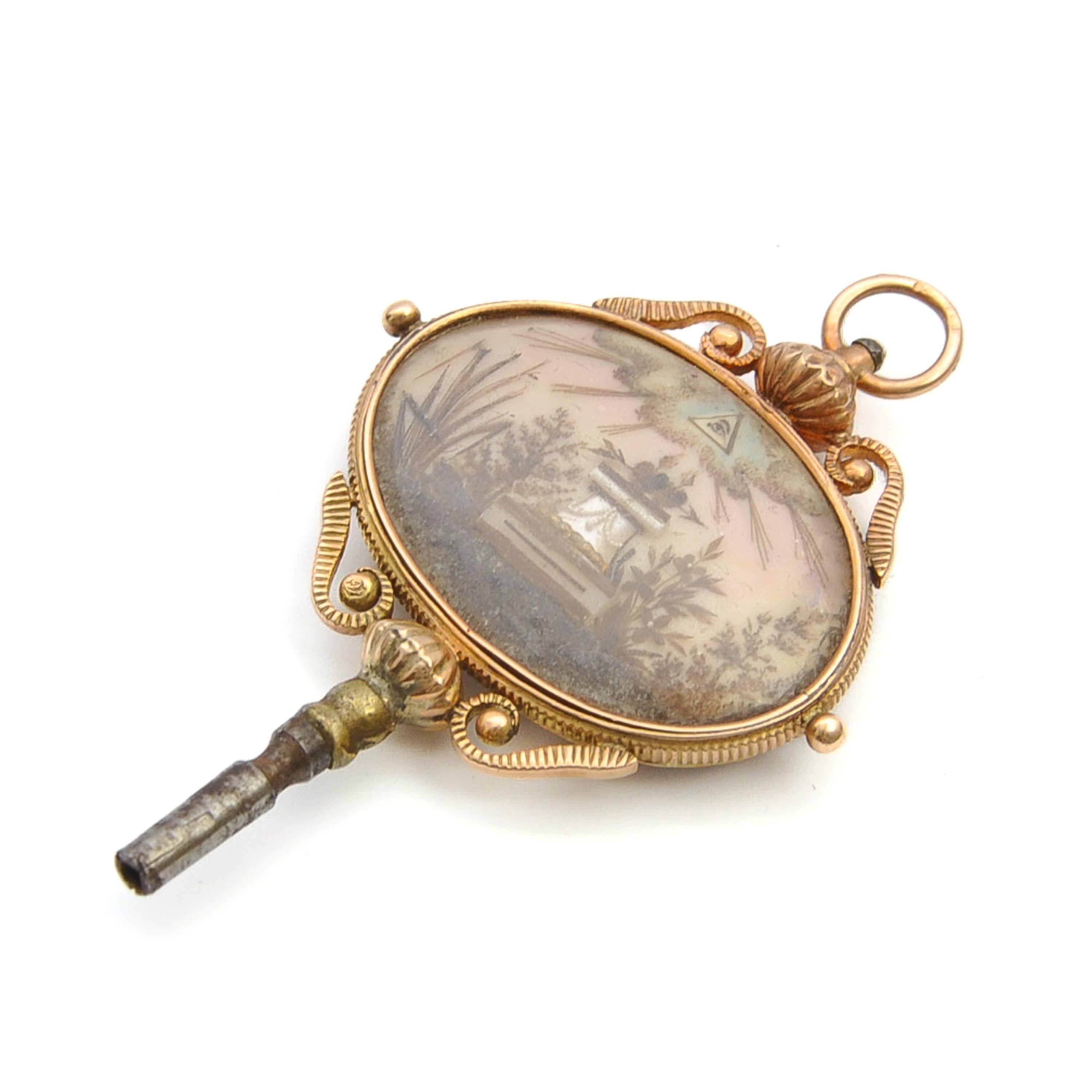 Antique Georgian Memento Mori Pocket Watch Key, Ca. 1800 For Sale 1