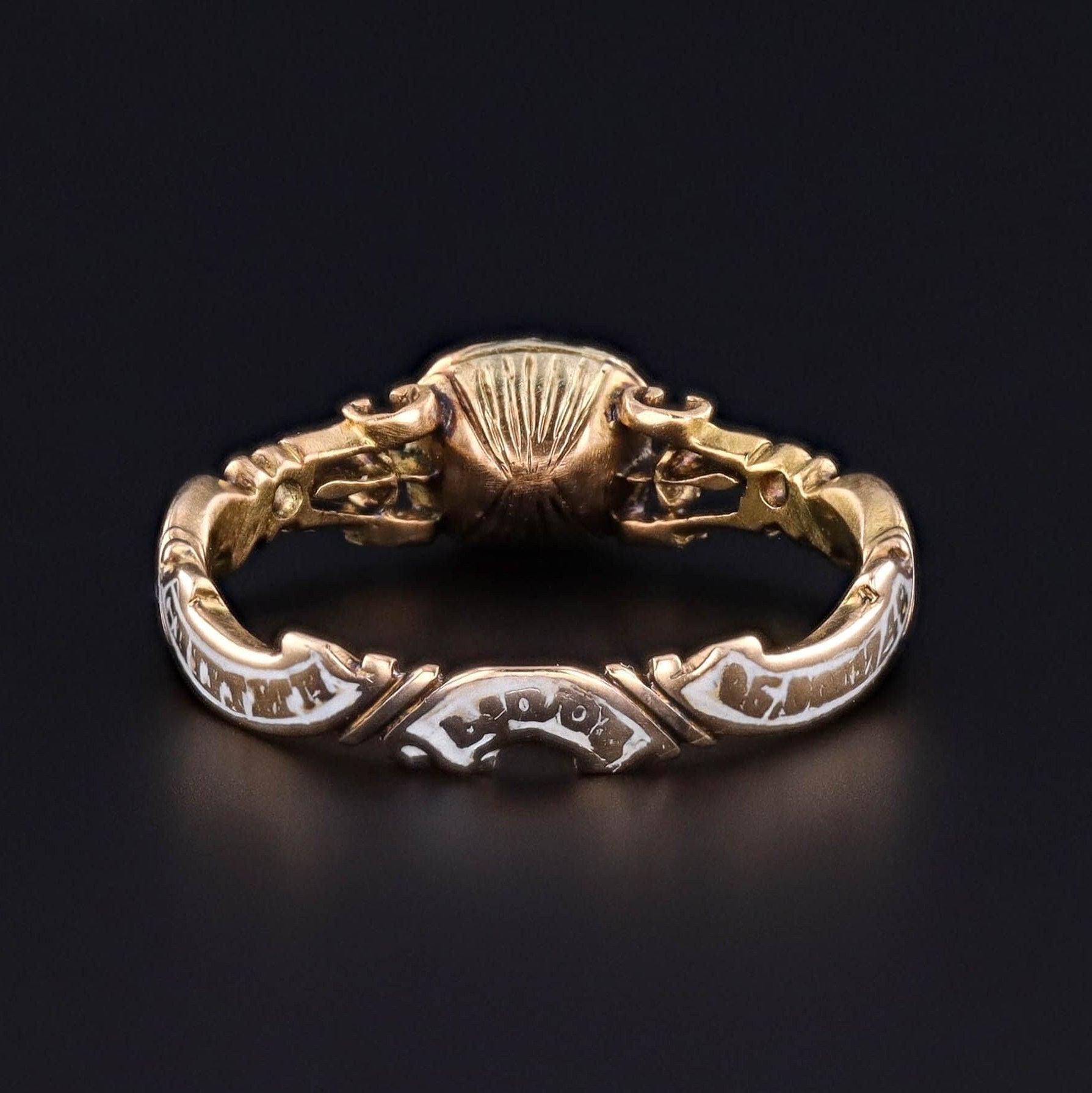 Georgian Memento Mori Ring of 18k Gold In Good Condition For Sale In Lewisburg, PA
