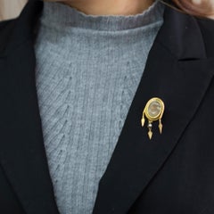 Georgian Memorial Hair and Locket Brooch/Pendant in 15ct Gold, Circa 1830