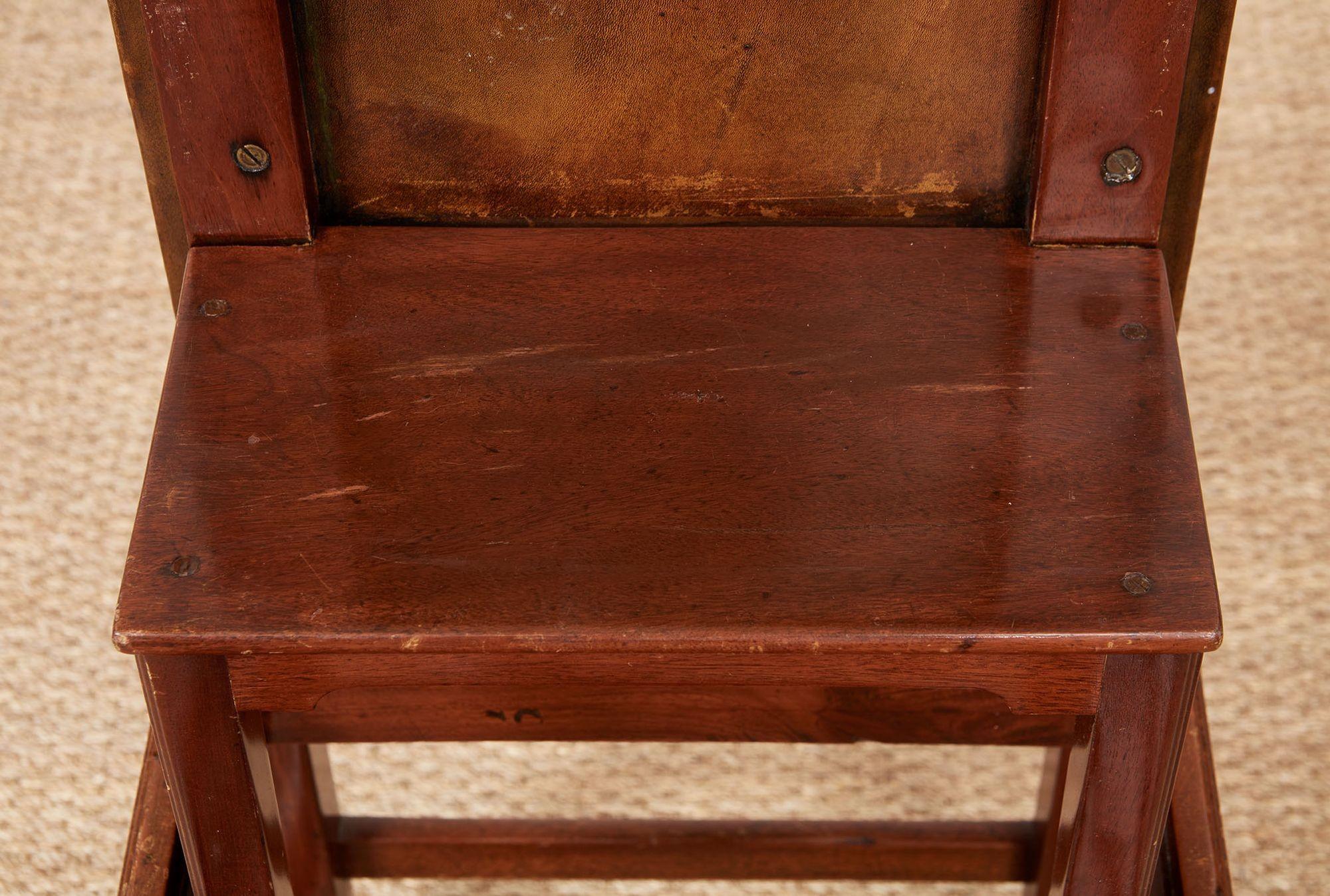 Georgian Metamorphic Library Steps/Stool For Sale 8