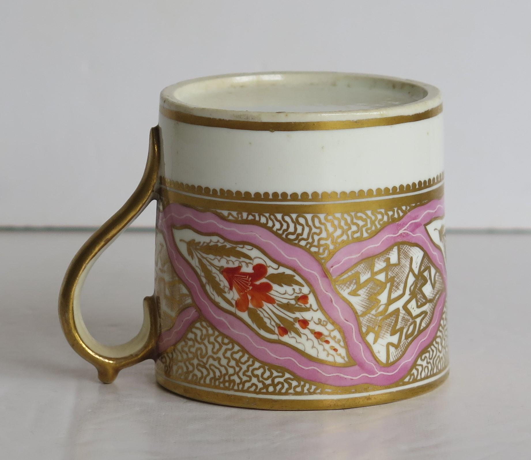 Georgian Miles Mason Coffee Can Porcelain Hand Painted Ptn 483, circa 1805 4