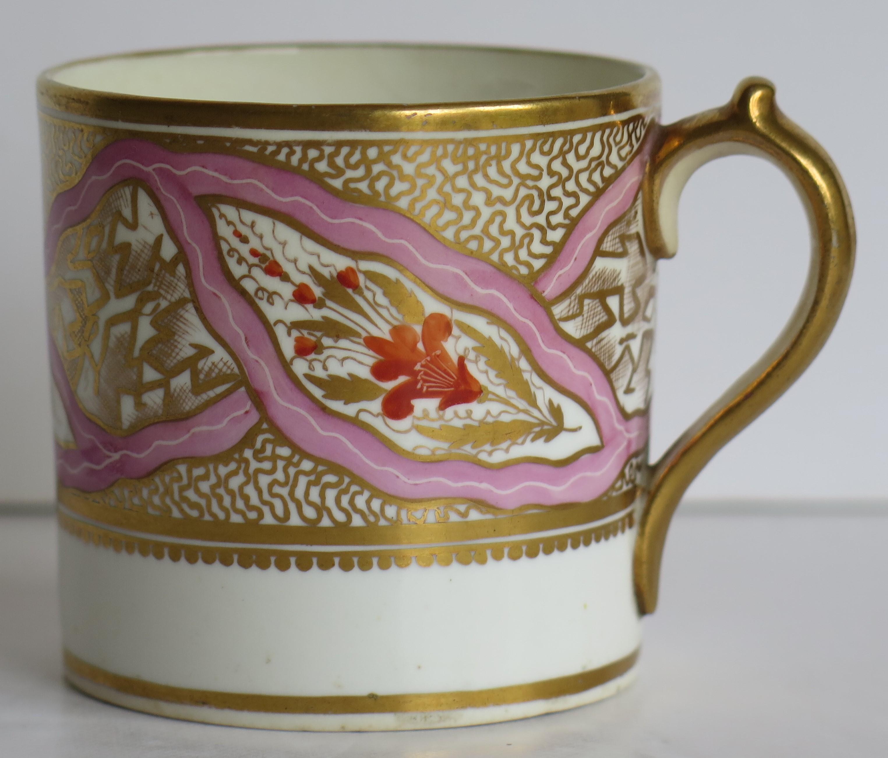 Georgian Miles Mason Coffee Can Porcelain Hand Painted Ptn 483, circa 1805 5