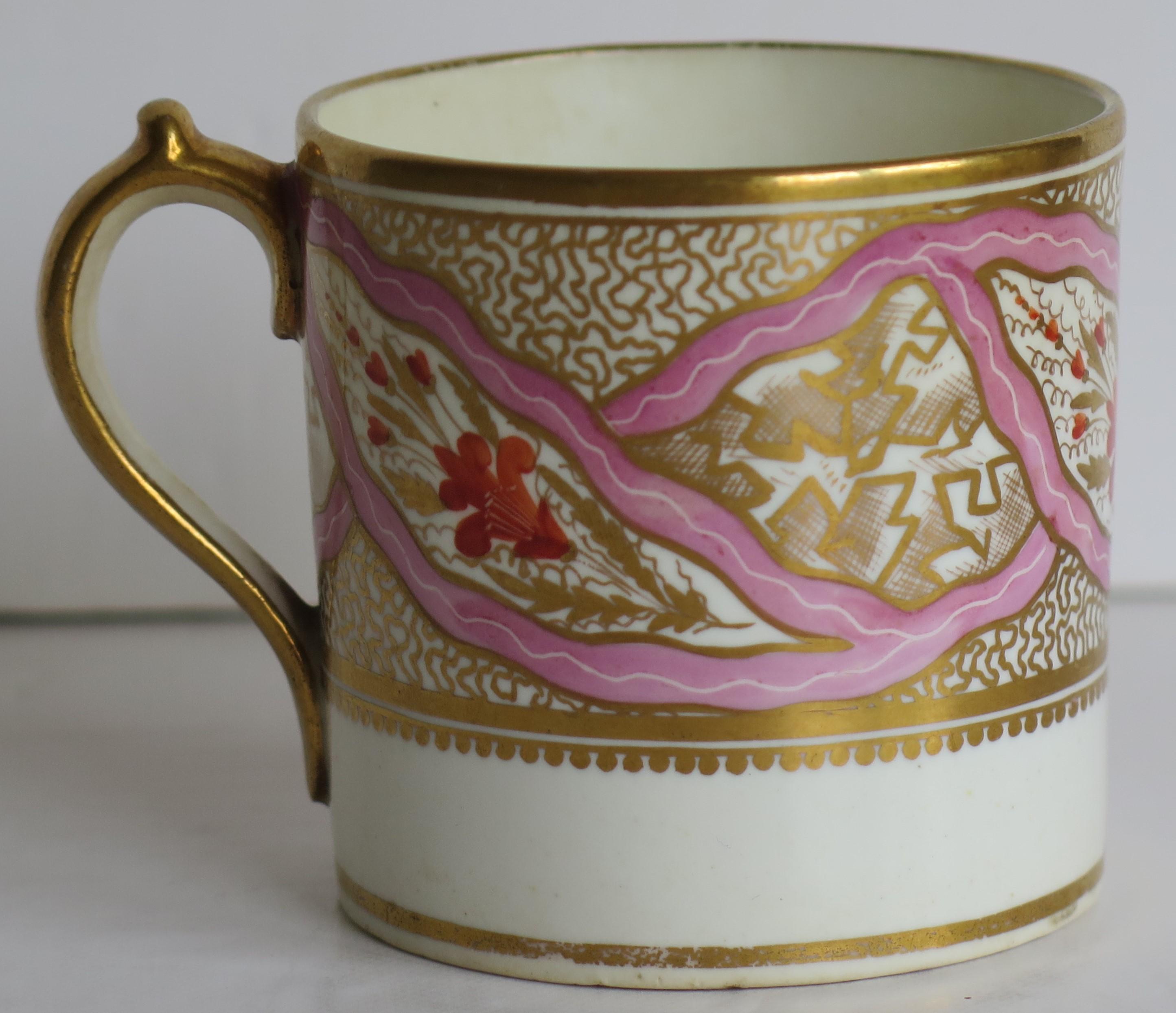 Georgian Miles Mason Coffee Can Porcelain Hand Painted Ptn 483, circa 1805 6
