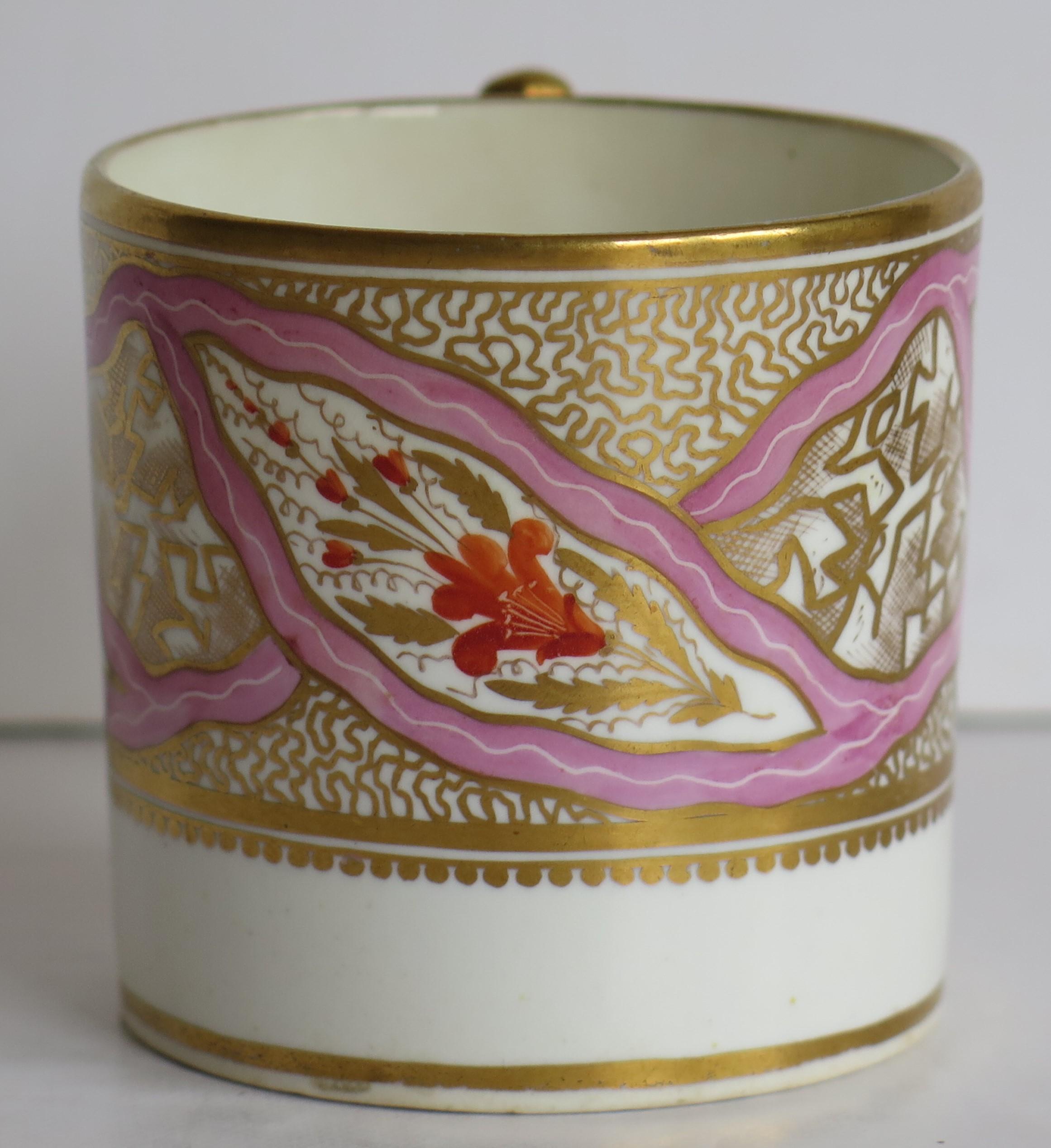 Georgian Miles Mason Coffee Can Porcelain Hand Painted Ptn 483, circa 1805 7