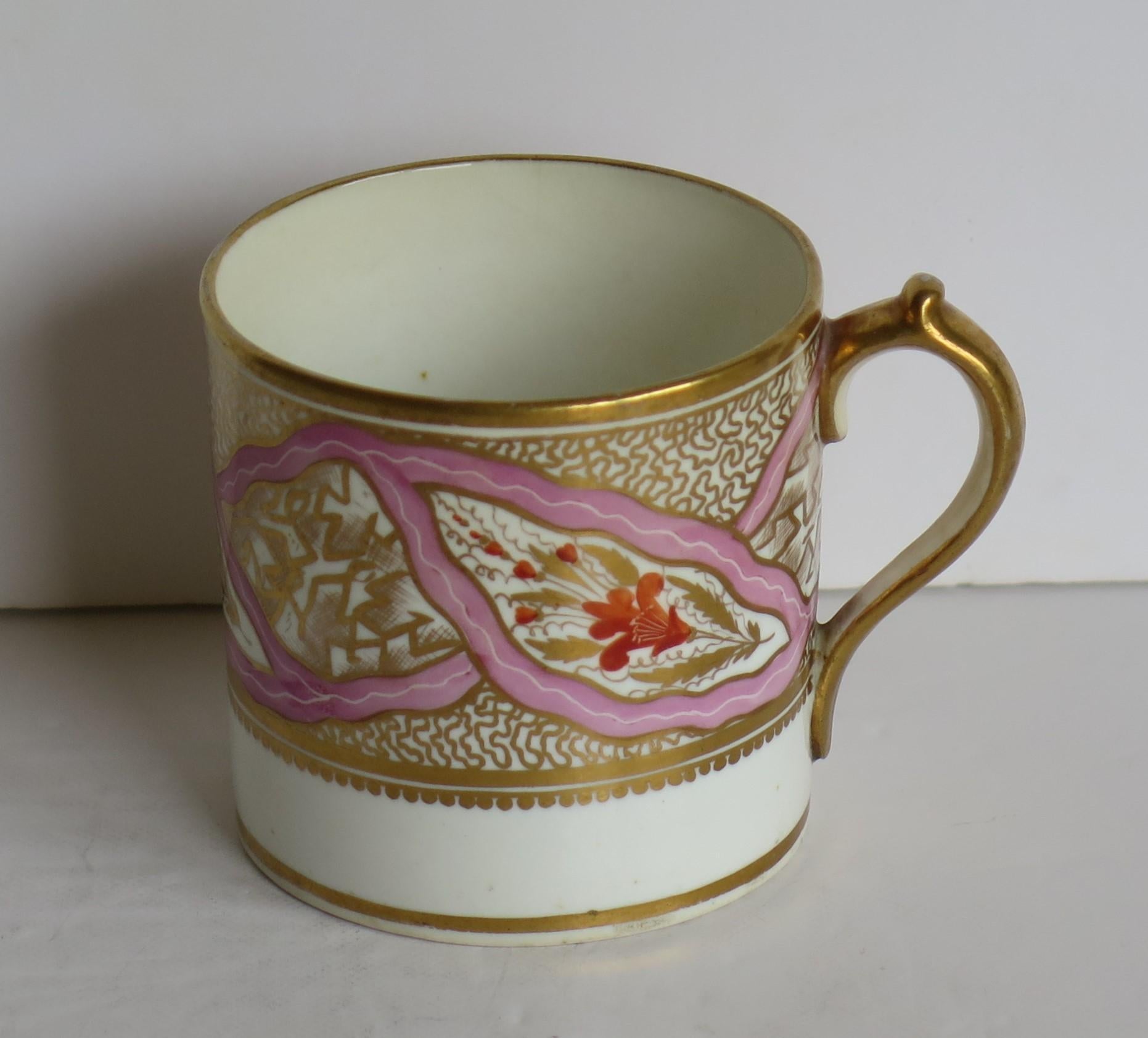 Georgian Miles Mason Coffee Can Porcelain Hand Painted Ptn 483, circa 1805 In Good Condition In Lincoln, Lincolnshire