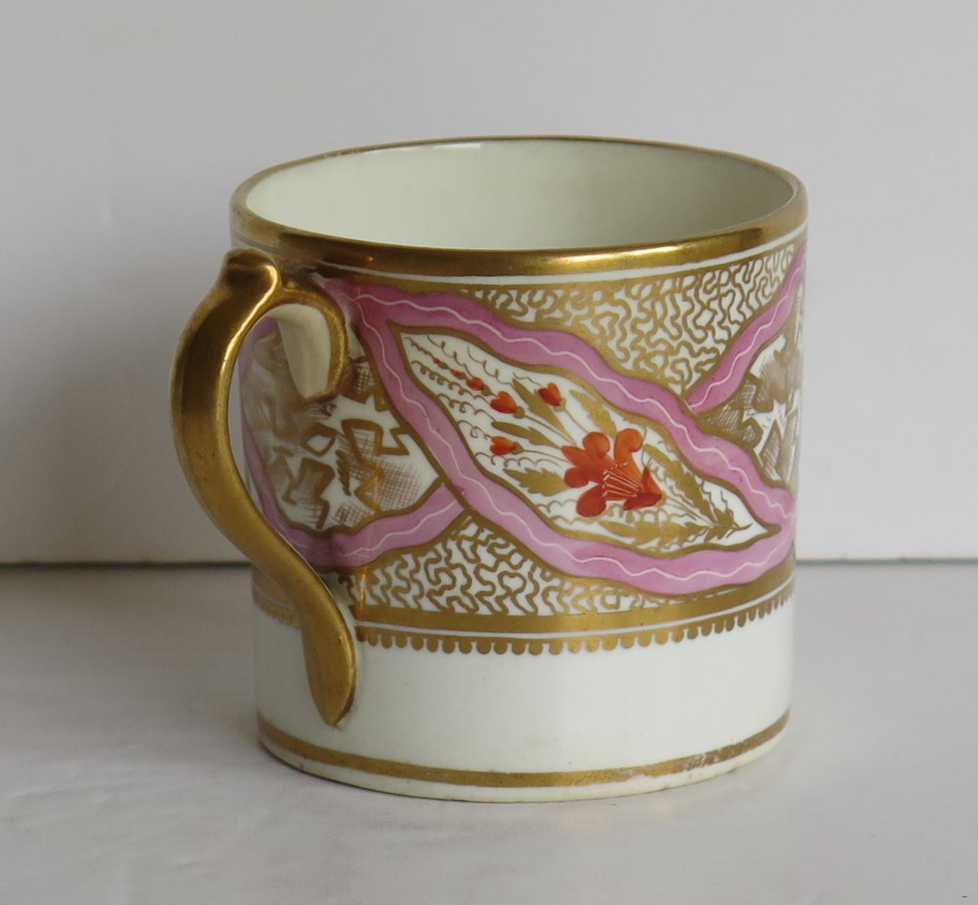 19th Century Georgian Miles Mason Coffee Can Porcelain Hand Painted Ptn 483, circa 1805