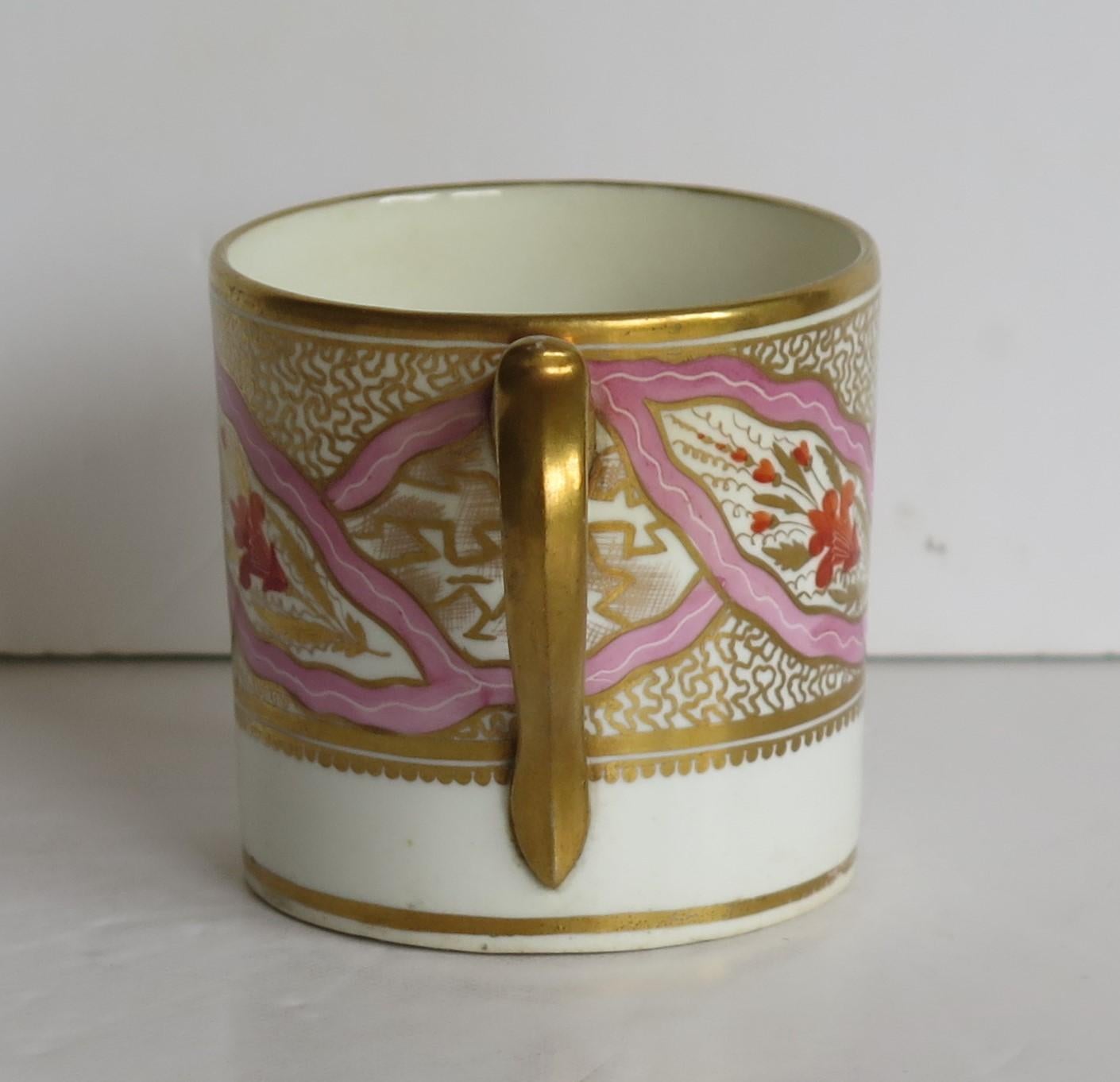 Georgian Miles Mason Coffee Can Porcelain Hand Painted Ptn 483, circa 1805 3