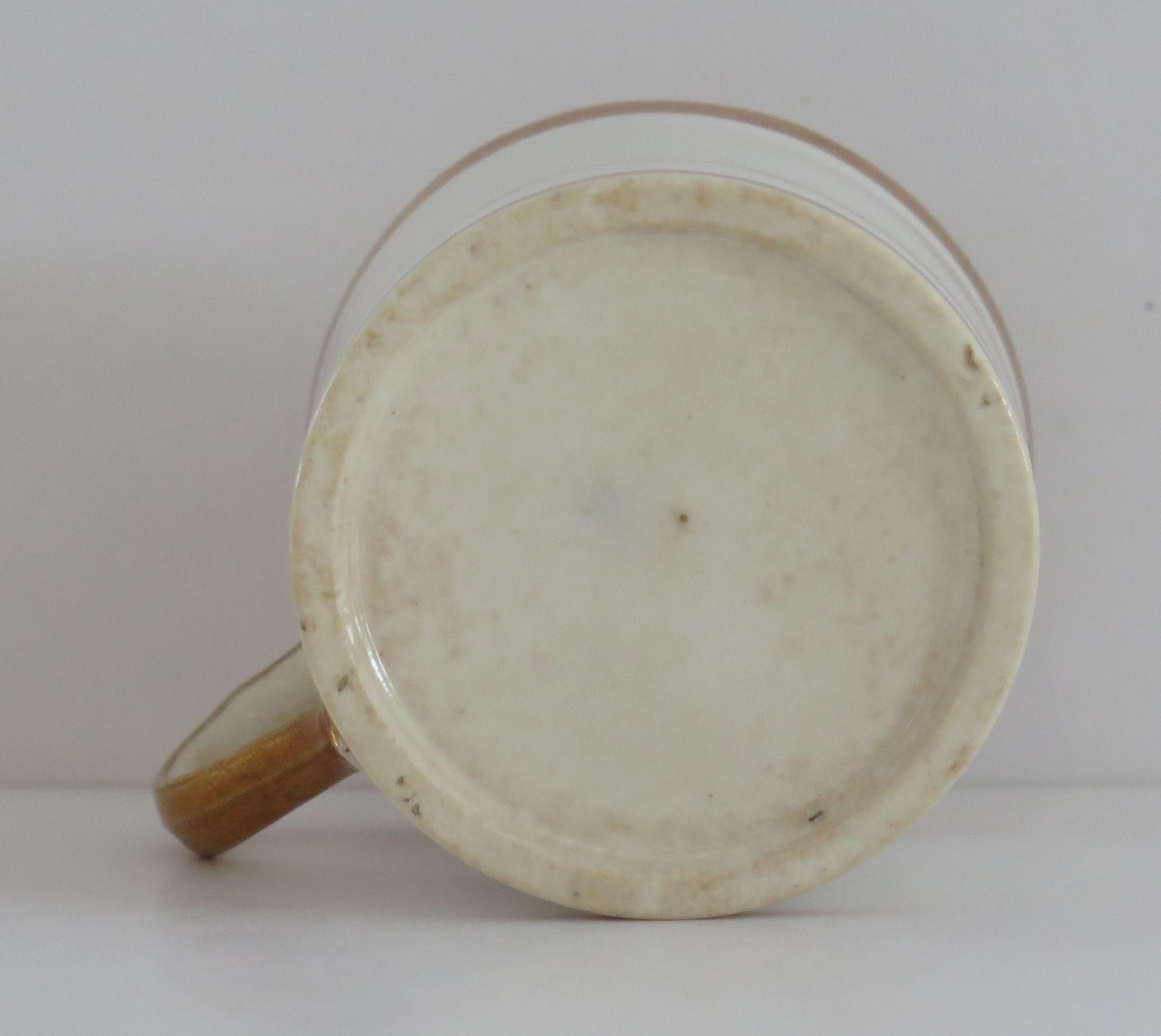 19th Century Georgian Miles Mason Coffee Can & Saucer Porcelain Hand Gilded Ptn C13, ca 1805 For Sale