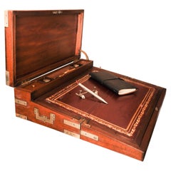 Georgian Military Campaign Royal Warrant Brass Bound Rosewood Writing Slope