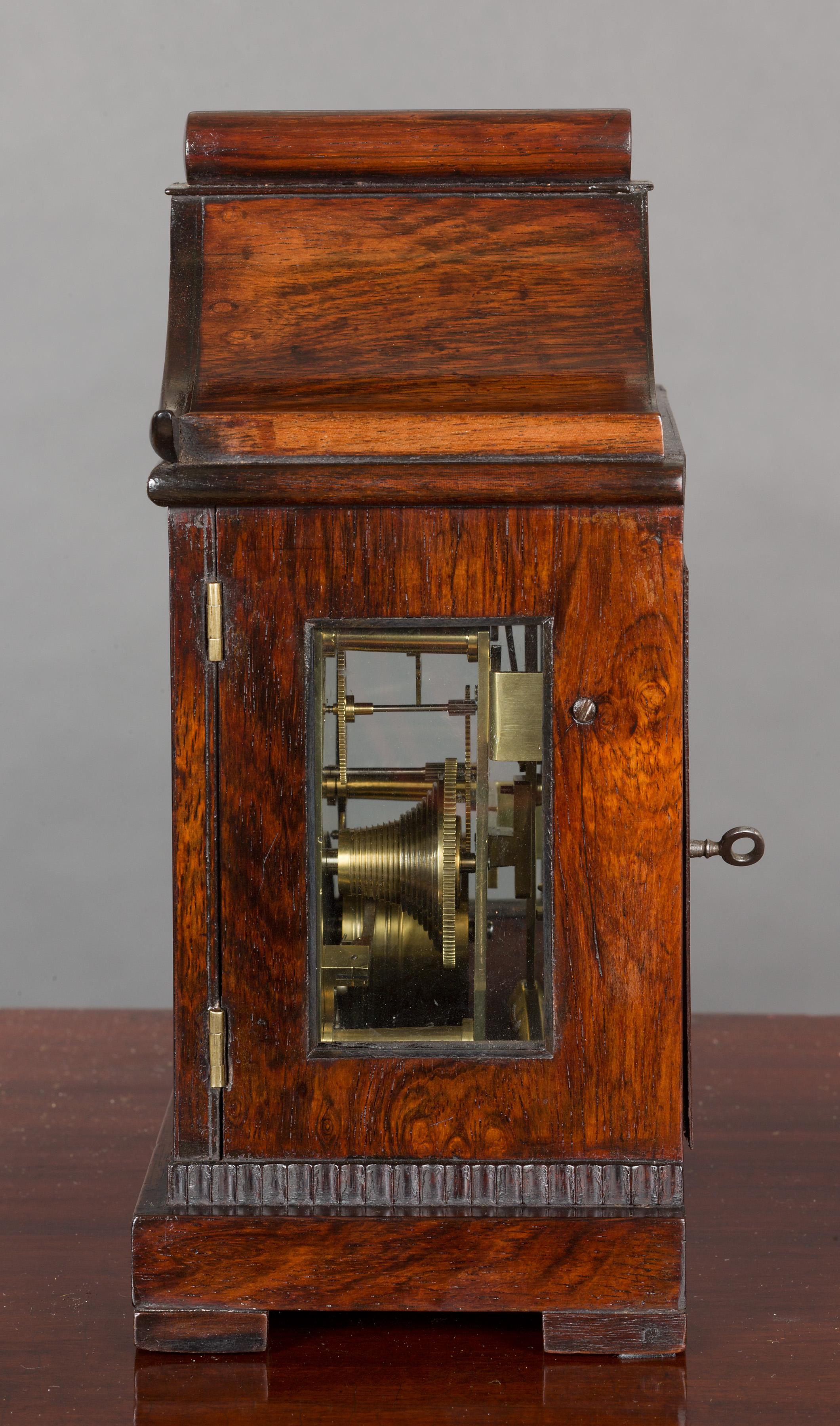 English Georgian Miniature Mahogany Bracket Clock by Watson & Son, Cambridge