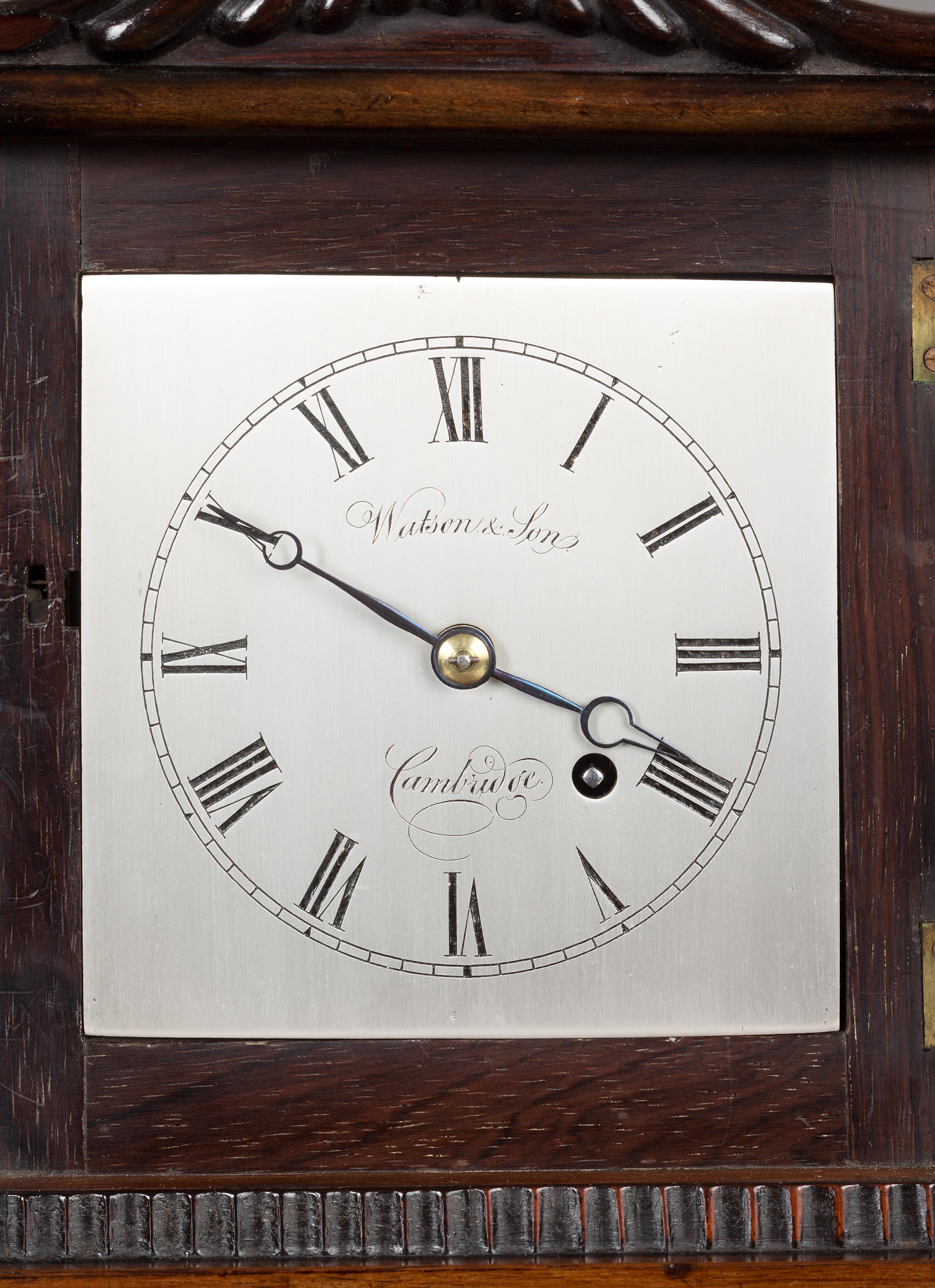 Georgian Miniature Mahogany Bracket Clock by Watson & Son, Cambridge 1