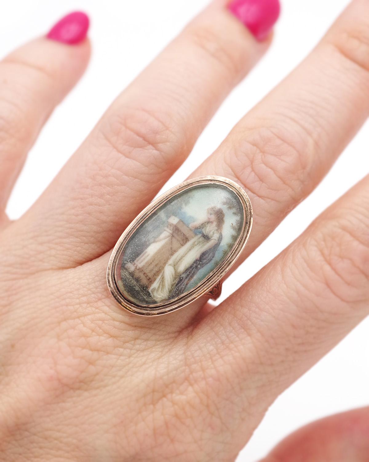 Women's or Men's Georgian miniature mourning ring, memorial ring For Sale