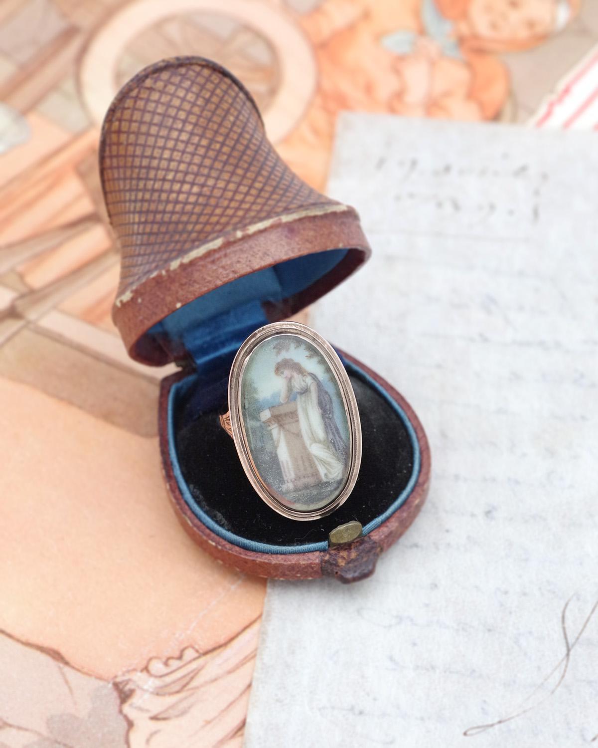 Georgian miniature mourning ring, memorial ring For Sale 1