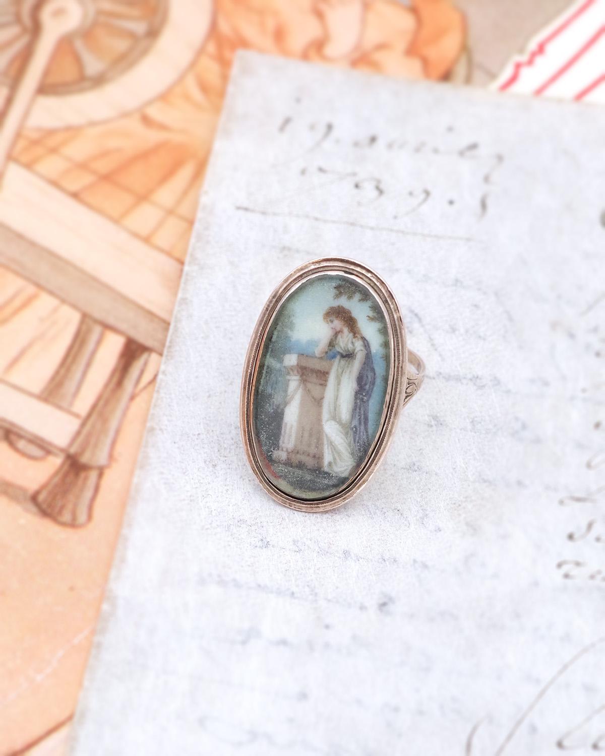 Georgian miniature mourning ring, memorial ring For Sale 2