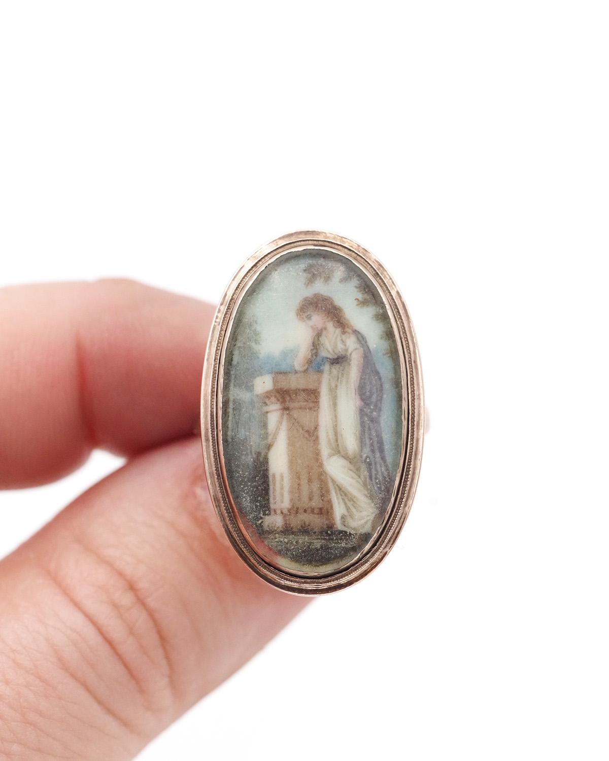 Georgian miniature mourning ring, memorial ring For Sale 3