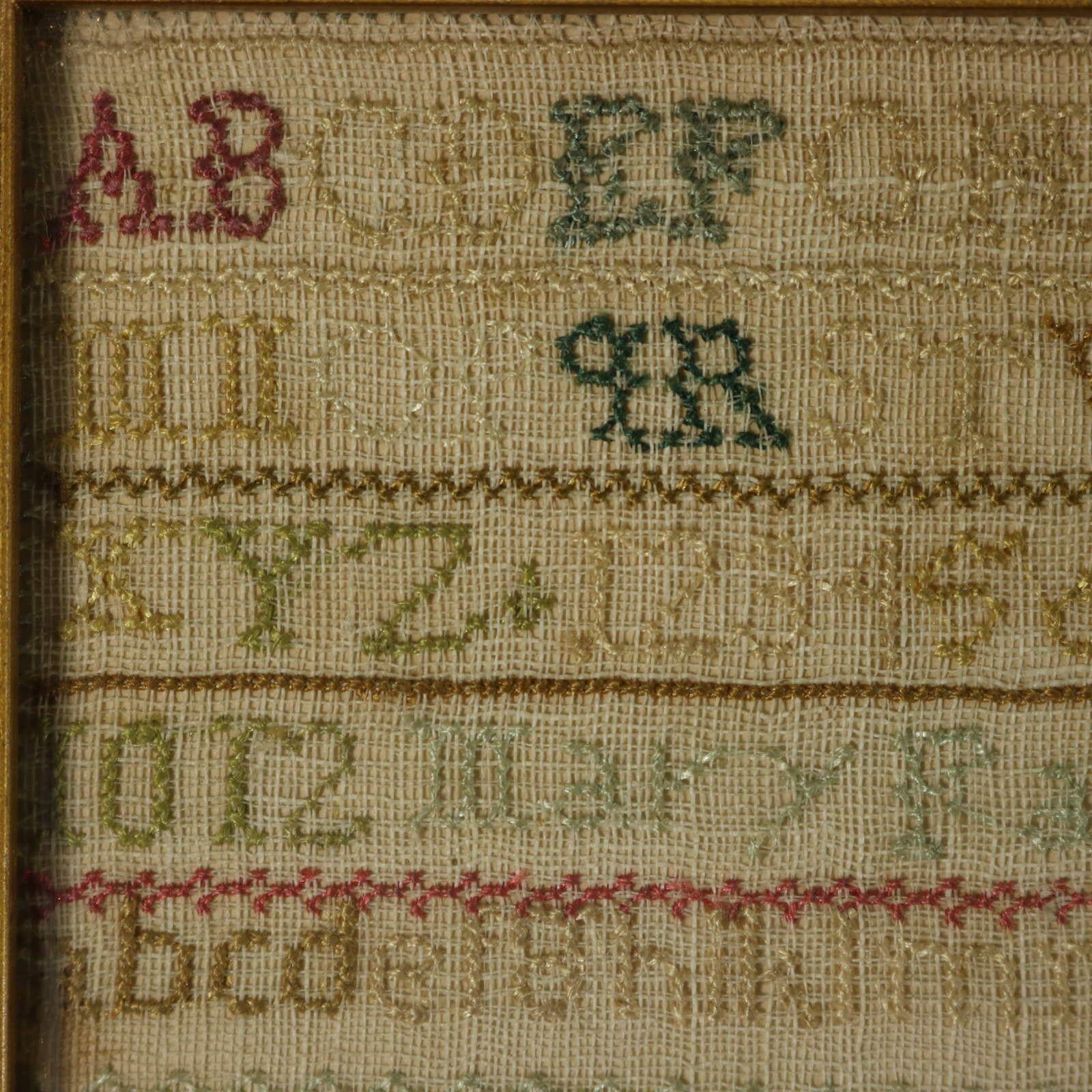 Georgian Miniature Sampler, 1791, by Mary Faulke In Good Condition In Chelmsford, Essex