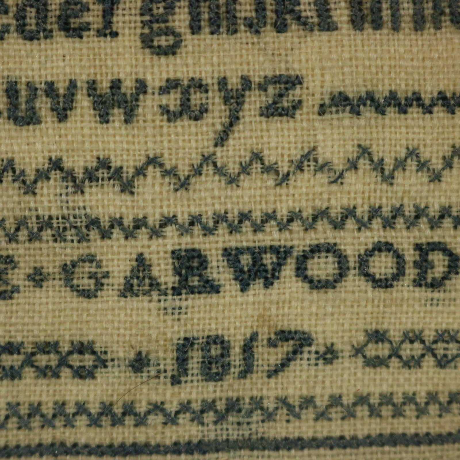Georgian Miniature Sampler, 1817, by E Garwood In Good Condition In Chelmsford, Essex