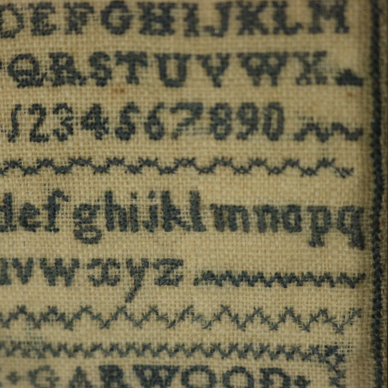 Silk Georgian Miniature Sampler, 1817, by E Garwood