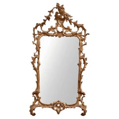 Carved, Gilded Georgian Mirror with Phoenix crest, c. 1750