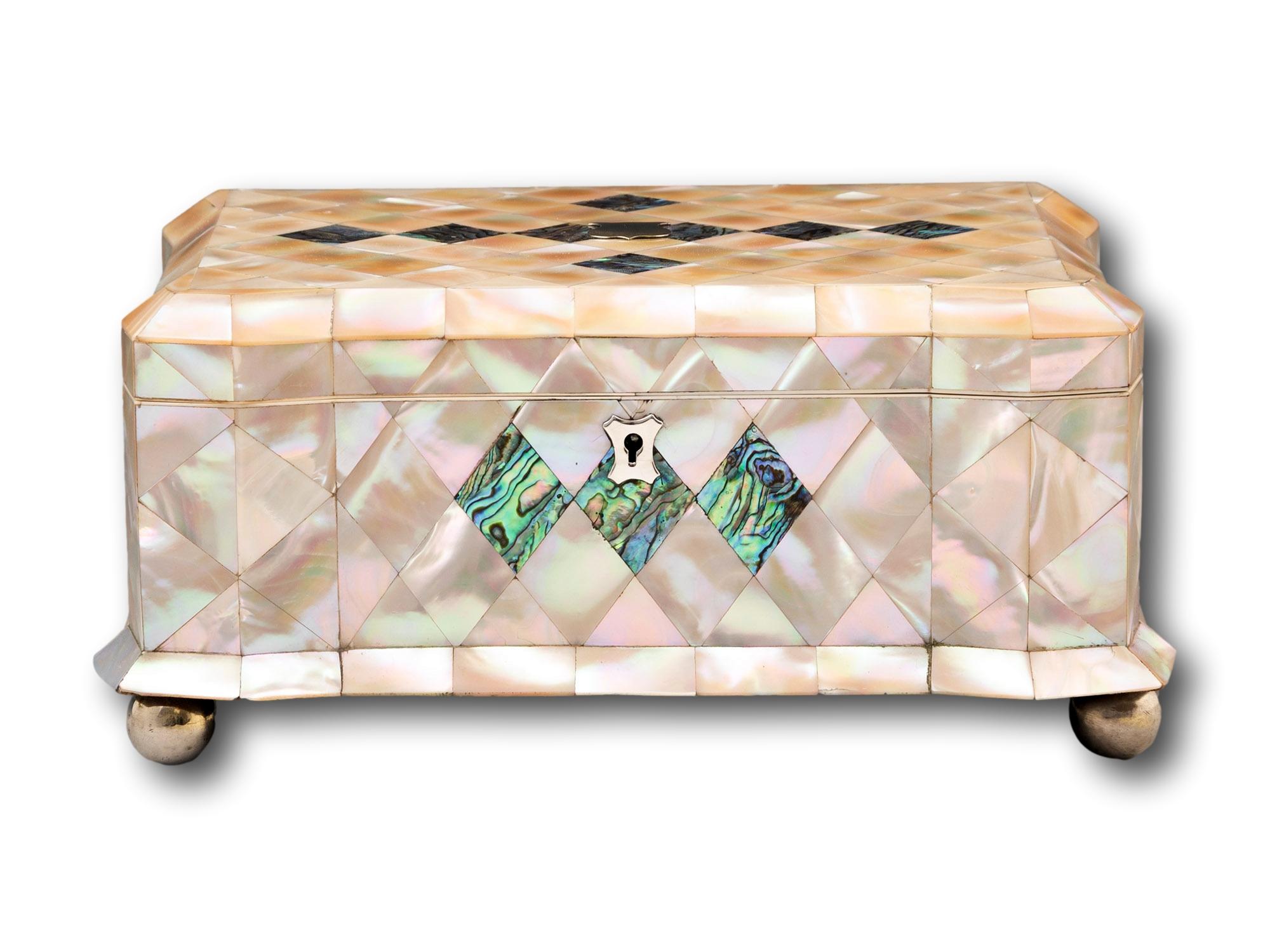 Georgian 19th Century Jewellery Box

From our Jewellery Box collection, we are delighted to offer this Georgian Mother of Pearl Jewellery Box. The Jewellery Box of rectangular shape with faceted pillar corners, and a spread plinth base stood upon