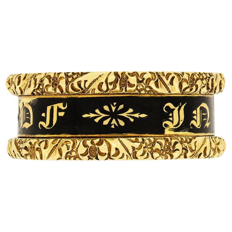 Anillo de luto georgiano, con matrícula de 1821