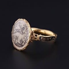 Georgian Mourning Ring of 18k Gold
