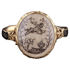 Antique Georgian Mourning Ring of 18k Gold