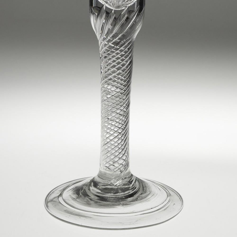 Georgian Multi Spiral Air Twist Wine Glass with Folded Foot, circa 1745 In Good Condition For Sale In Tunbridge Wells, GB