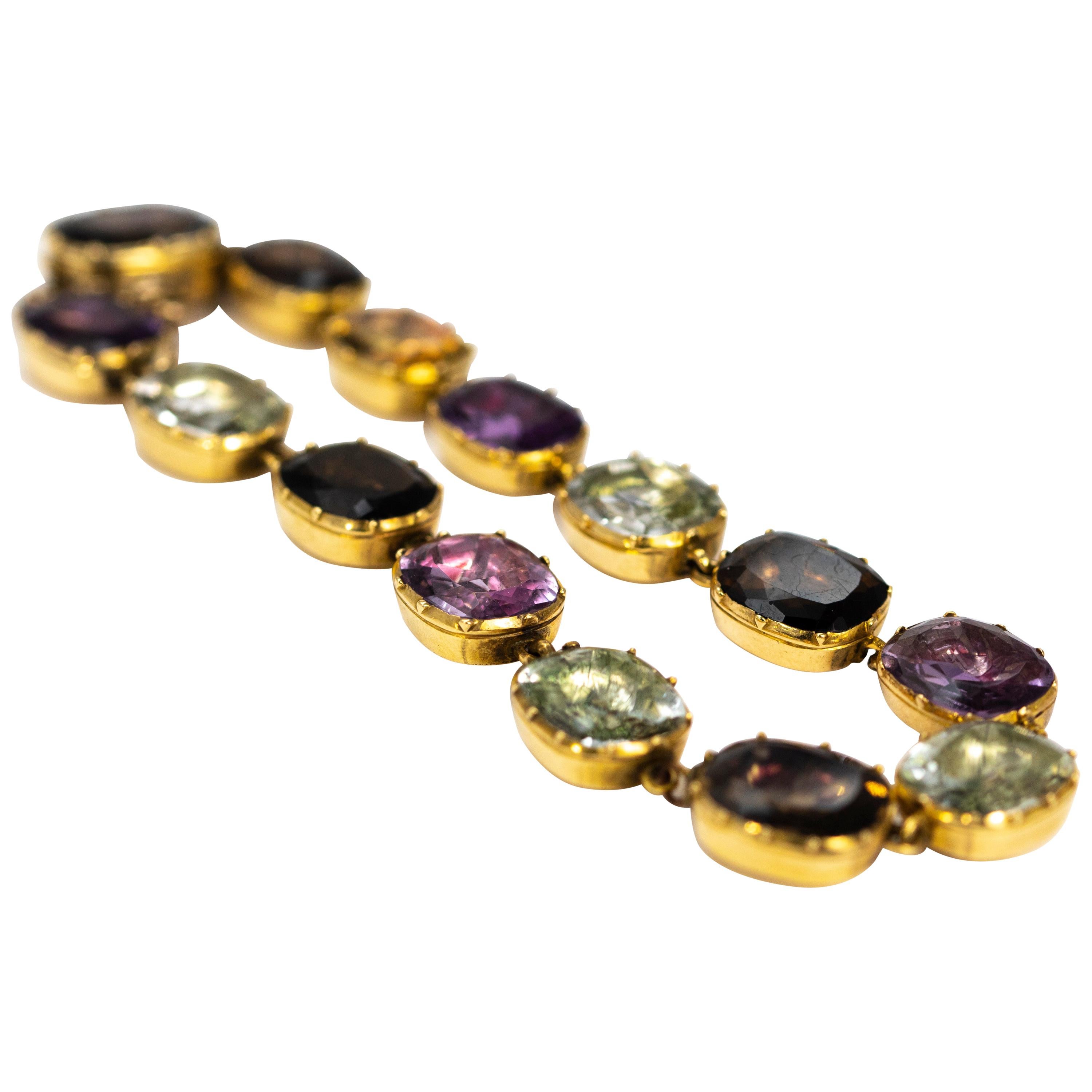 Georgian Multi-Stone 15 Carat Gold Bracelet