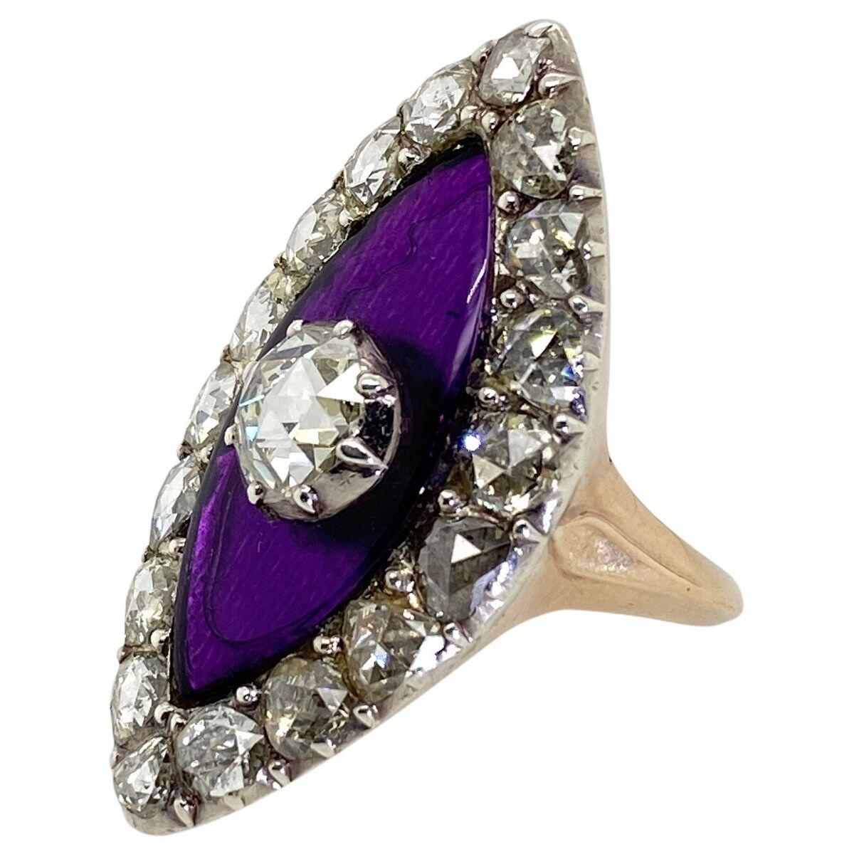Well isn't this the most impressive cocktail ring on the internet! I think so, it has so many unique elements you certainly won't find another one the same. An original Georgian piece it shows the true craftsmanship of the era with its vibrant