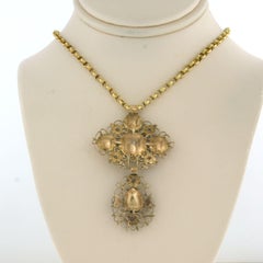 Georgian necklace with rose cut diamonds 18k yellow gold 9.0 grams