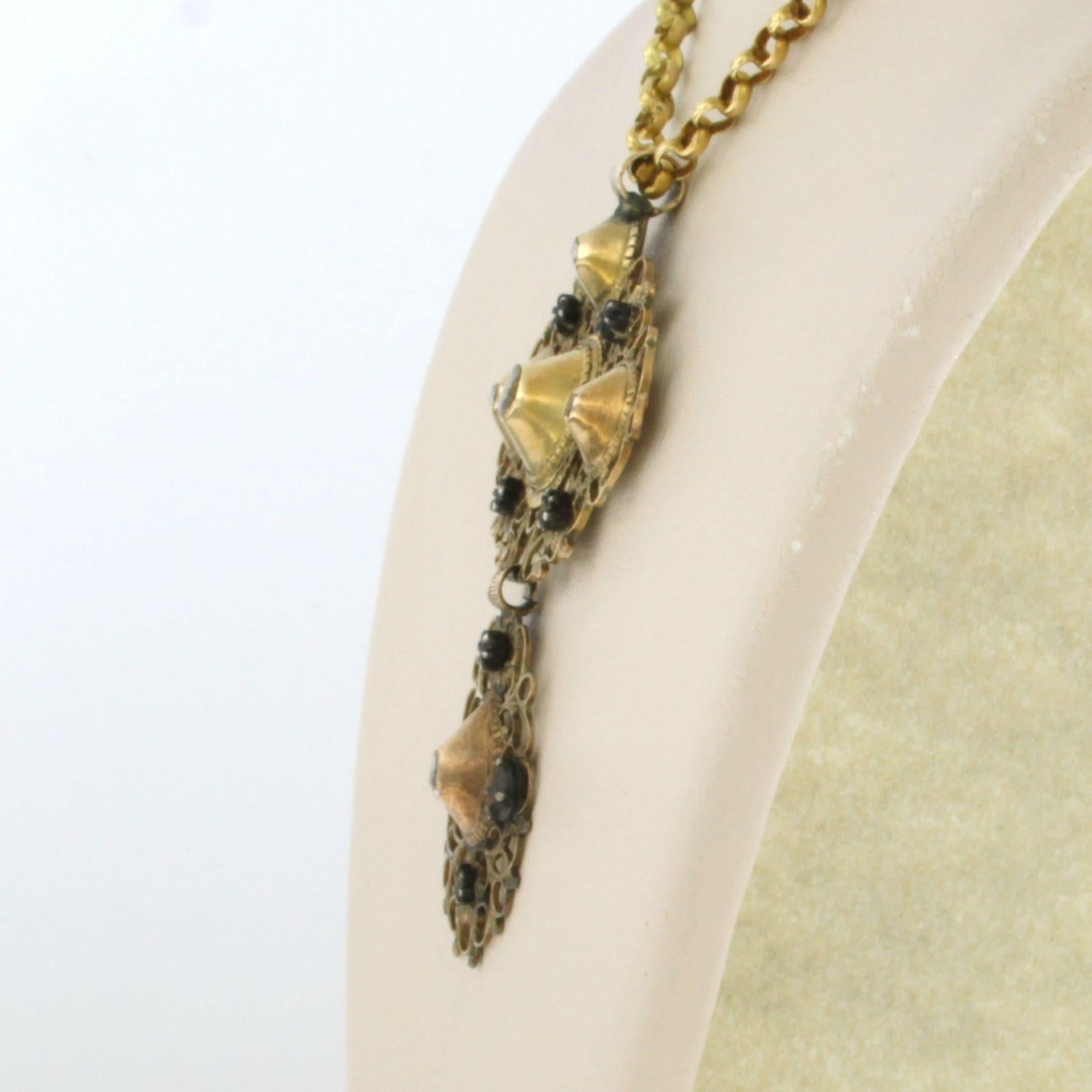Collar georgiano con diamantes talla rosa Oro amarillo de 18 quilates 9,0 gramos Georgiano en venta