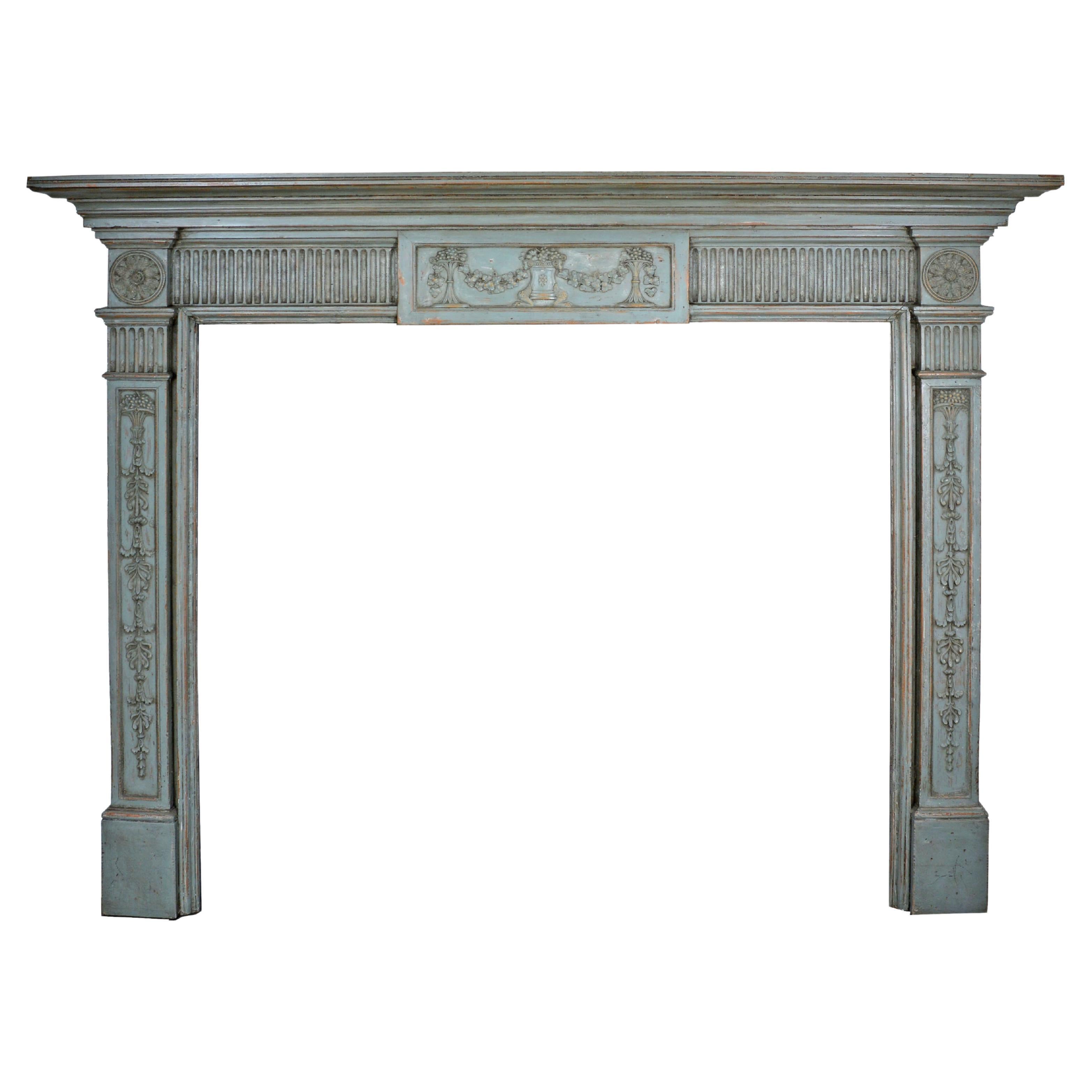 Georgian neo-classical fireplace chimney piece, or mantle piece For Sale