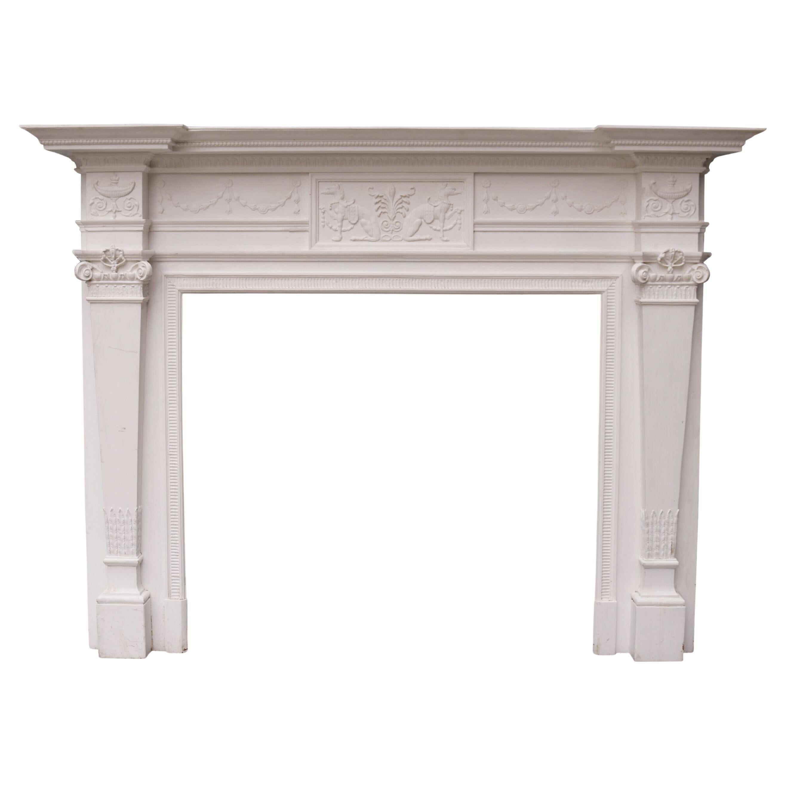 Georgian Neoclassical Style Fireplace For Sale