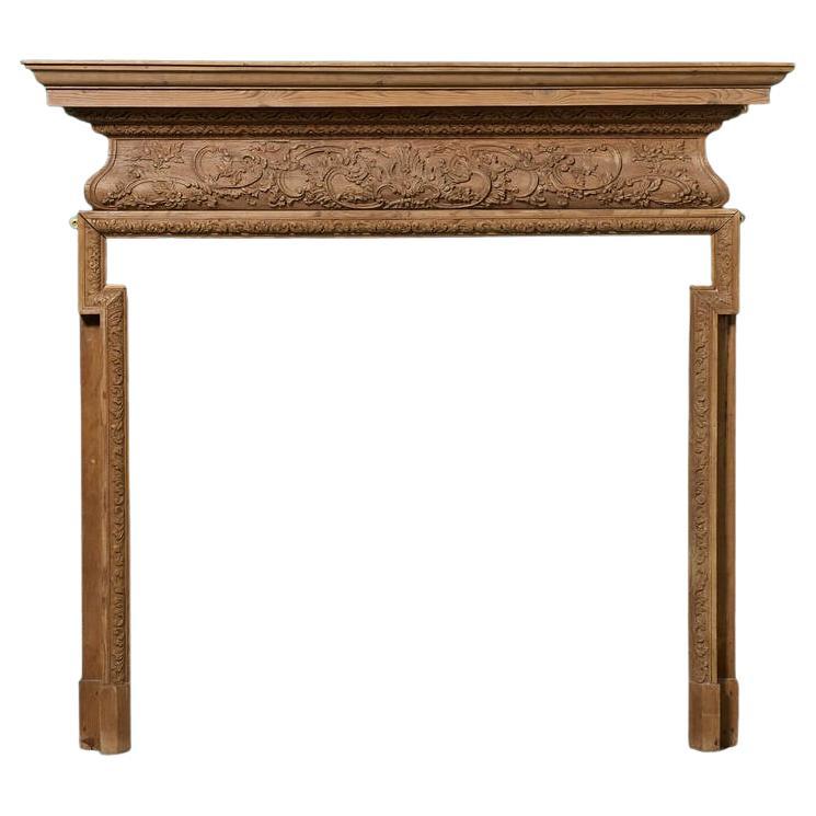 Georgian Neoclassical Style Pine Dog Leg Fire Mantel For Sale