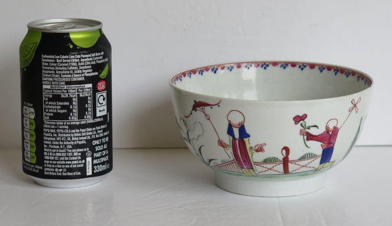 Georgian New Hall Porcelain Bowl Lady with Parasol Pattern No. 20, circa 1790 For Sale 11