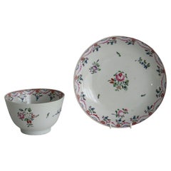 Georgian Newhall Porcelain Tea Bowl & Saucer Hand Painted, Circa 1800