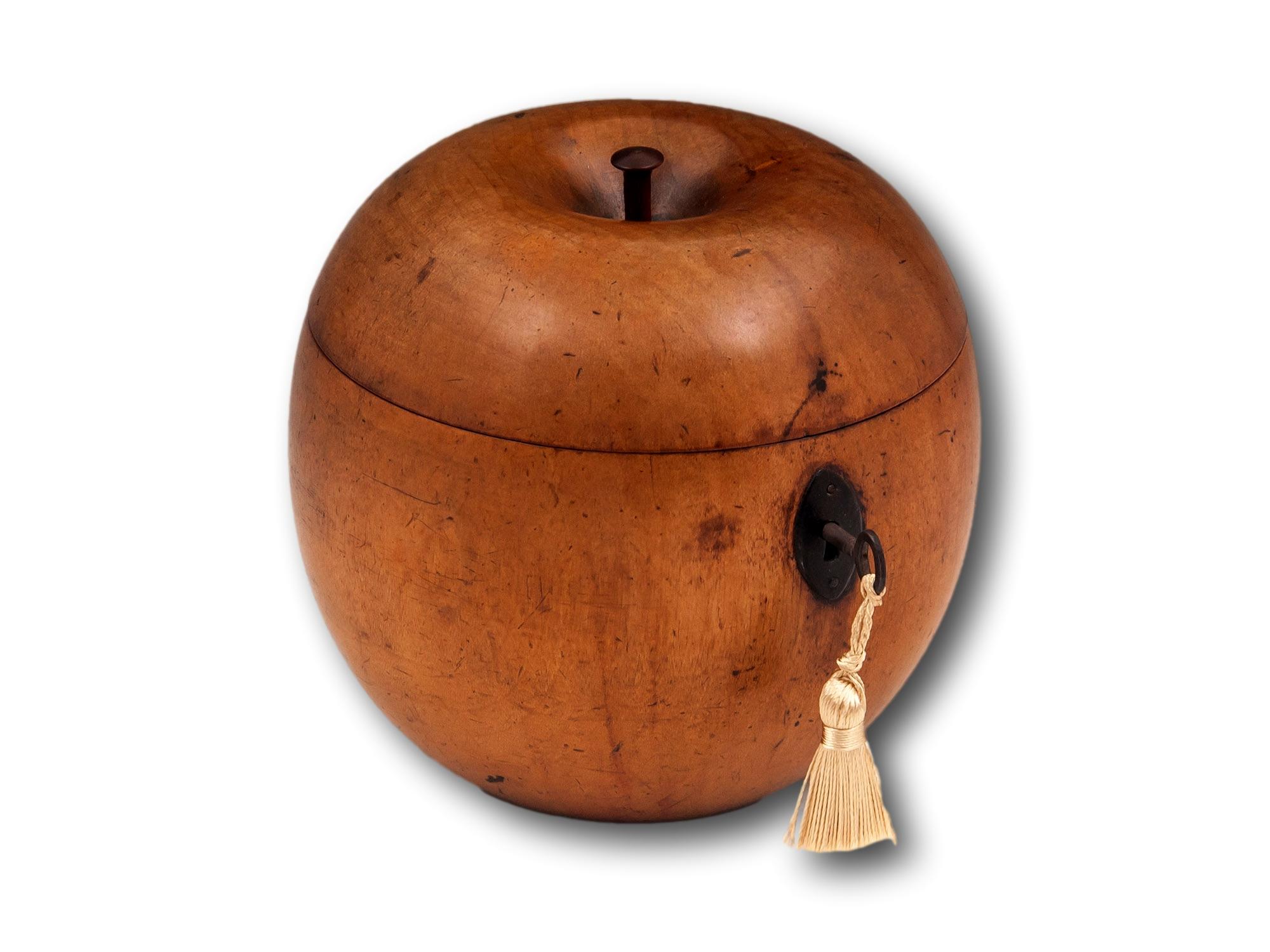 Wood Georgian Novelty Apple Tea Caddy For Sale