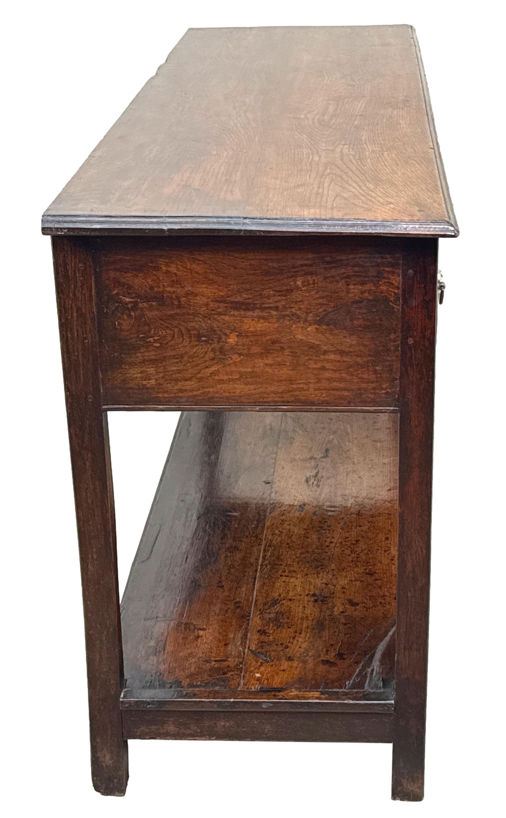 Georgian Oak 18th Century Small Dresser Base Sideboard For Sale 1