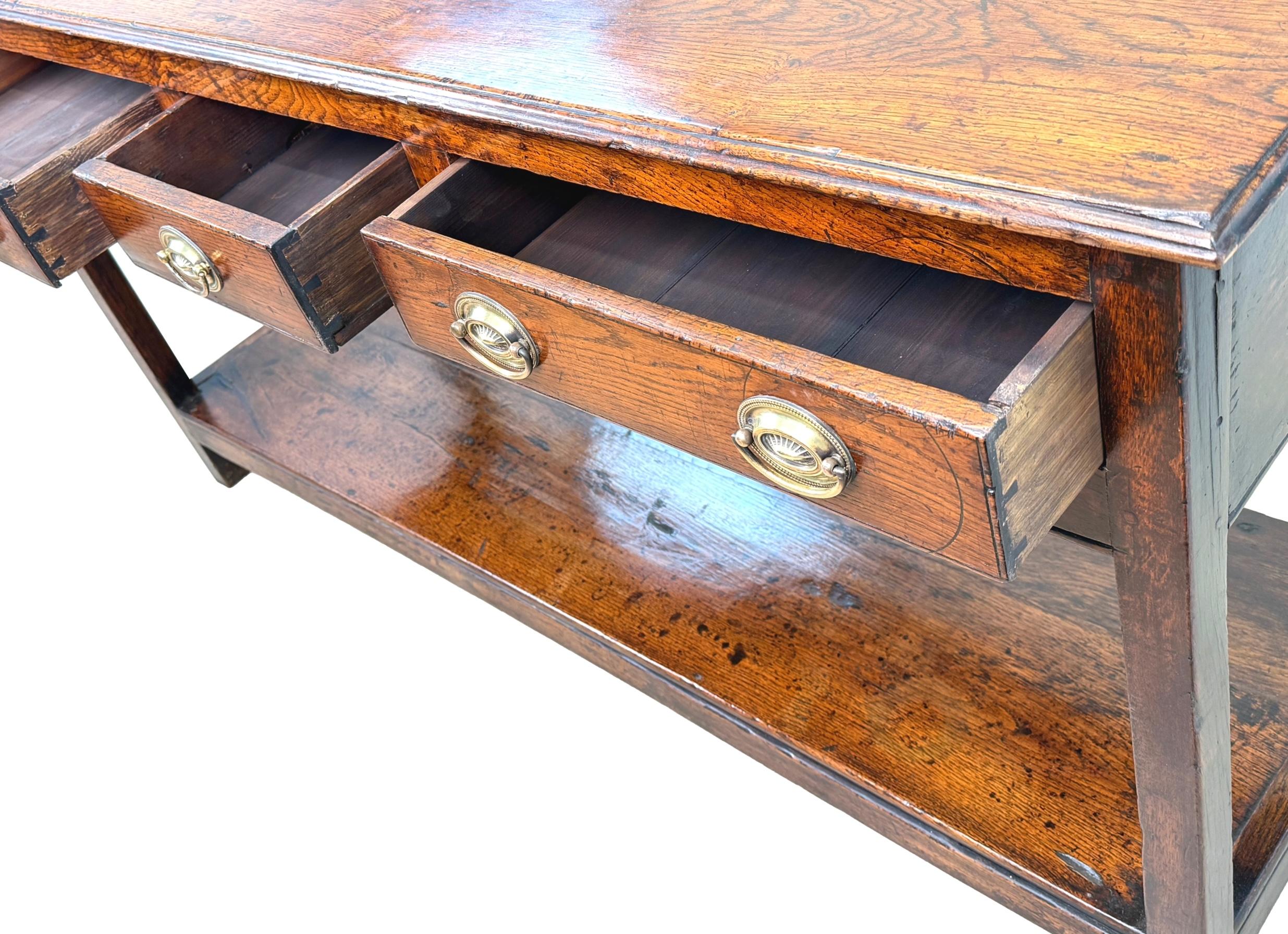 Georgian Oak 18th Century Small Dresser Base Sideboard For Sale 3