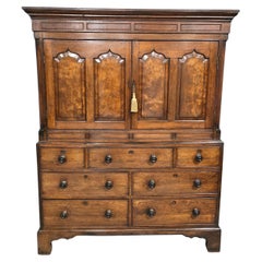 Georgian Oak and Elm Livery Cupboard