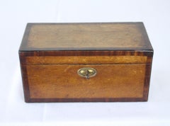 Georgian Oak and Mahogany Crossbanded Tea Caddy