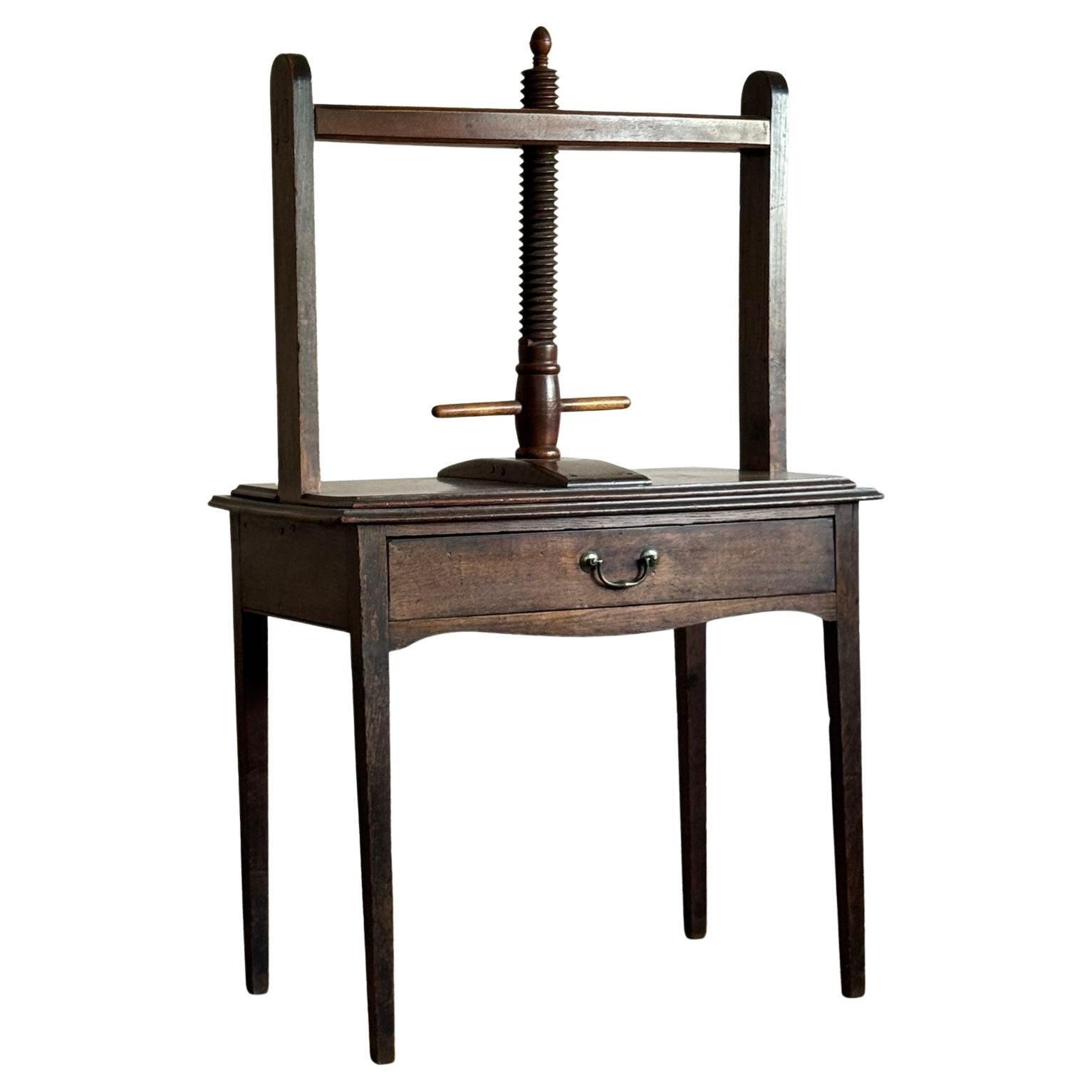 Georgian oak book press table For Sale