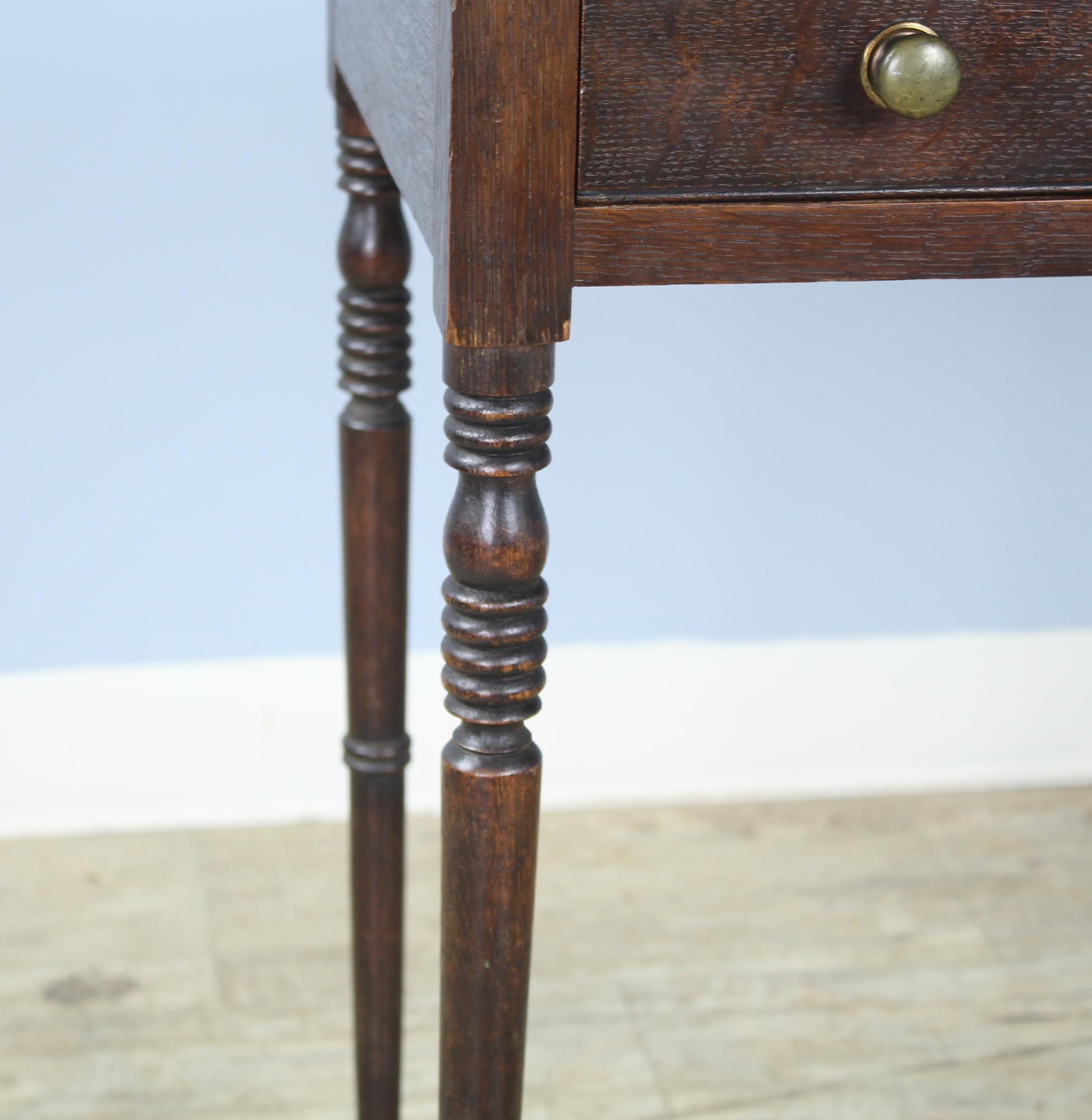 Georgian Oak Bowfront Side Table with Turned Spider Legs 3