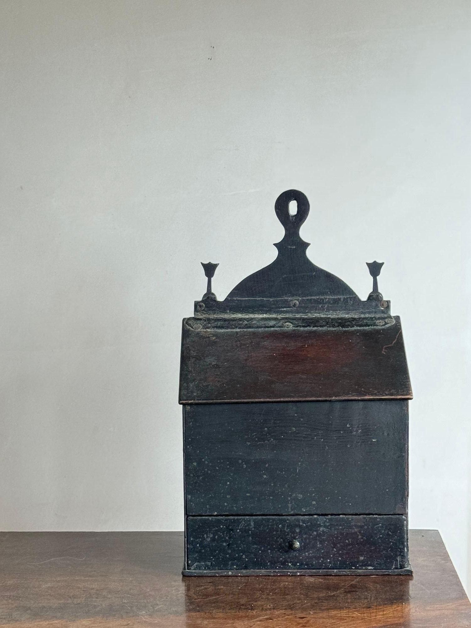 Caja para velas y sal de roble georgiano Galés en venta