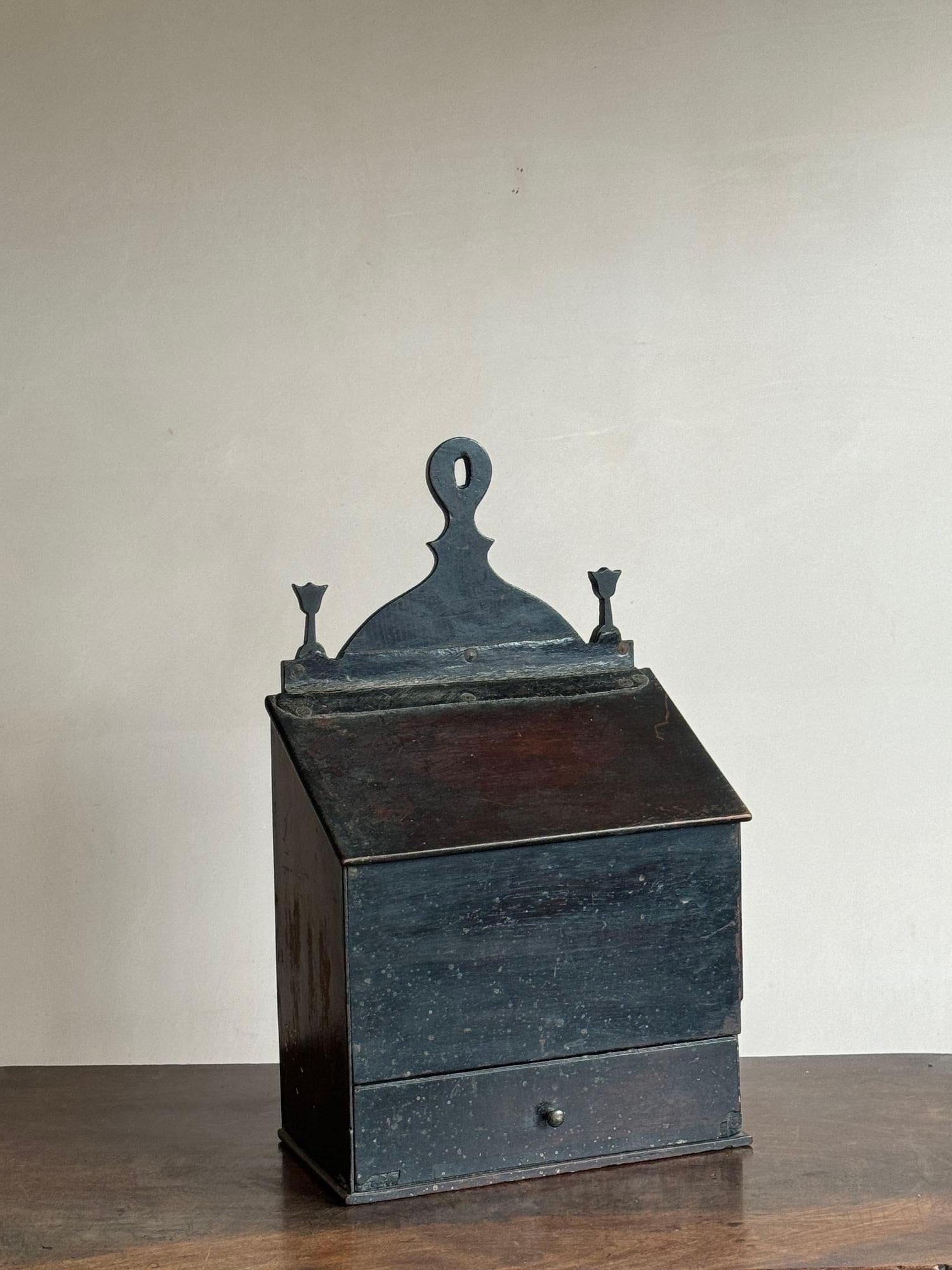 Caja para velas y sal de roble georgiano en Bueno estado para la venta en Grange-Over-Sands, GB