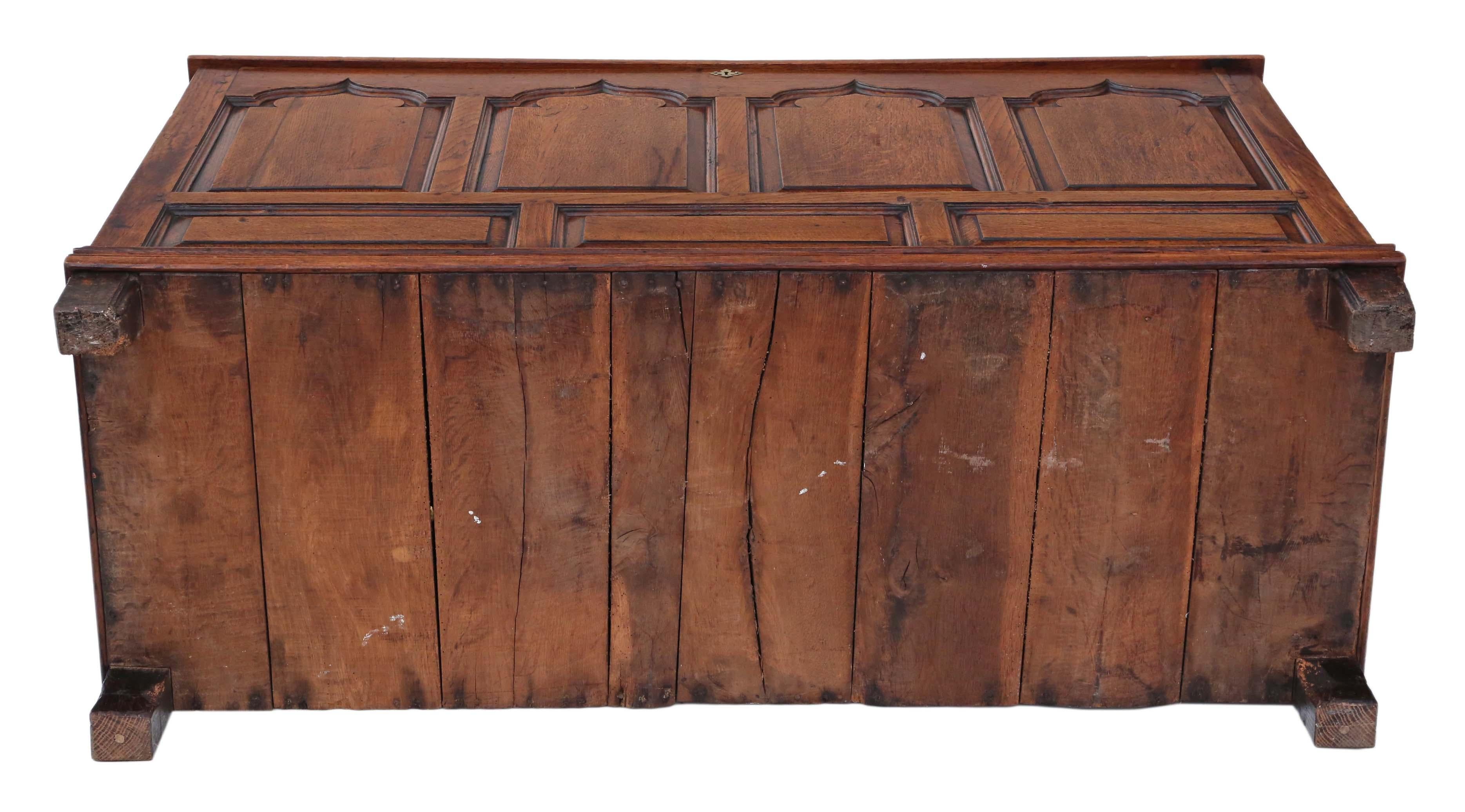 Georgian Oak Coffer or Mule Chest 19th Century 7