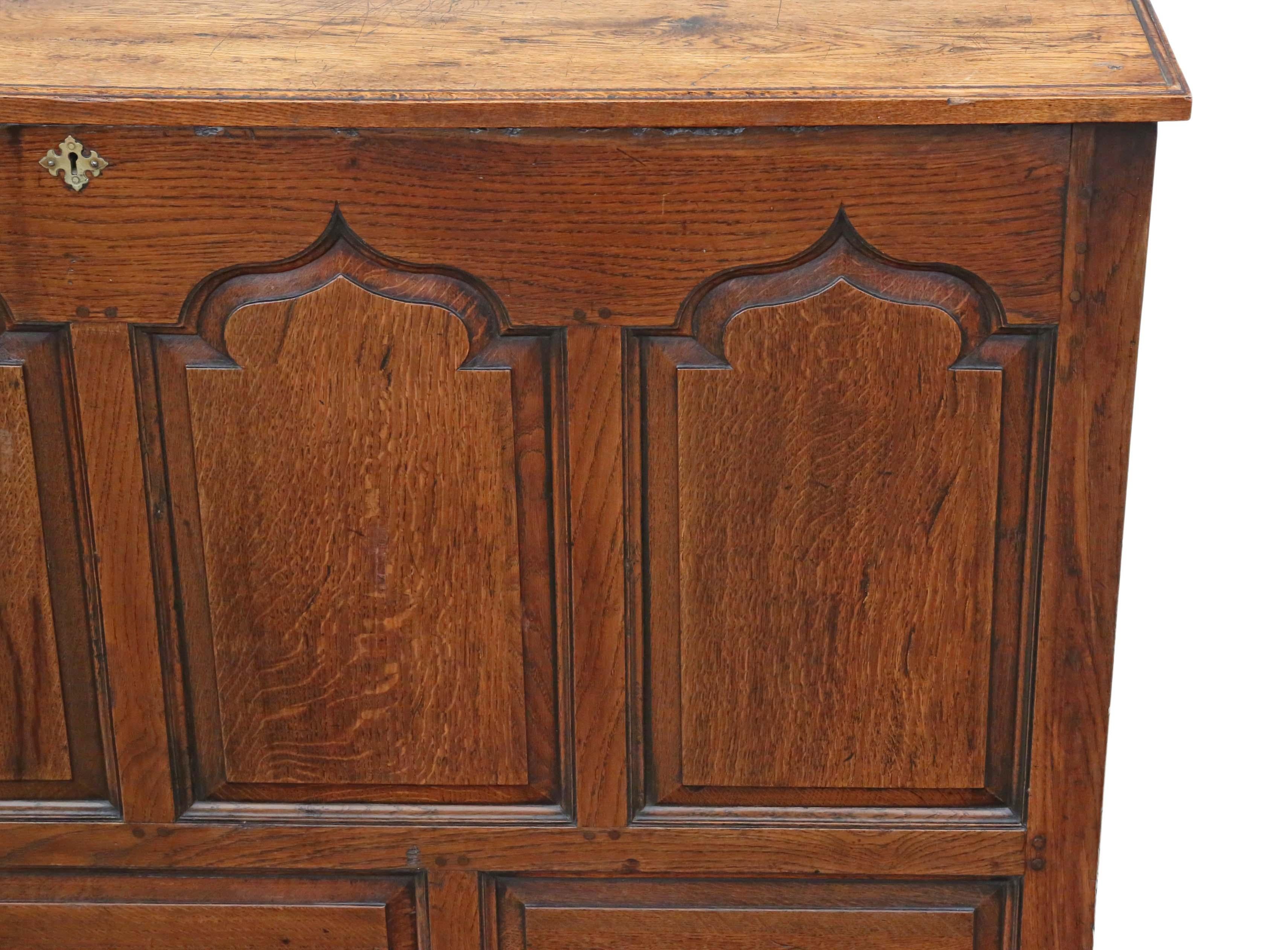 Georgian Oak Coffer or Mule Chest 19th Century 3